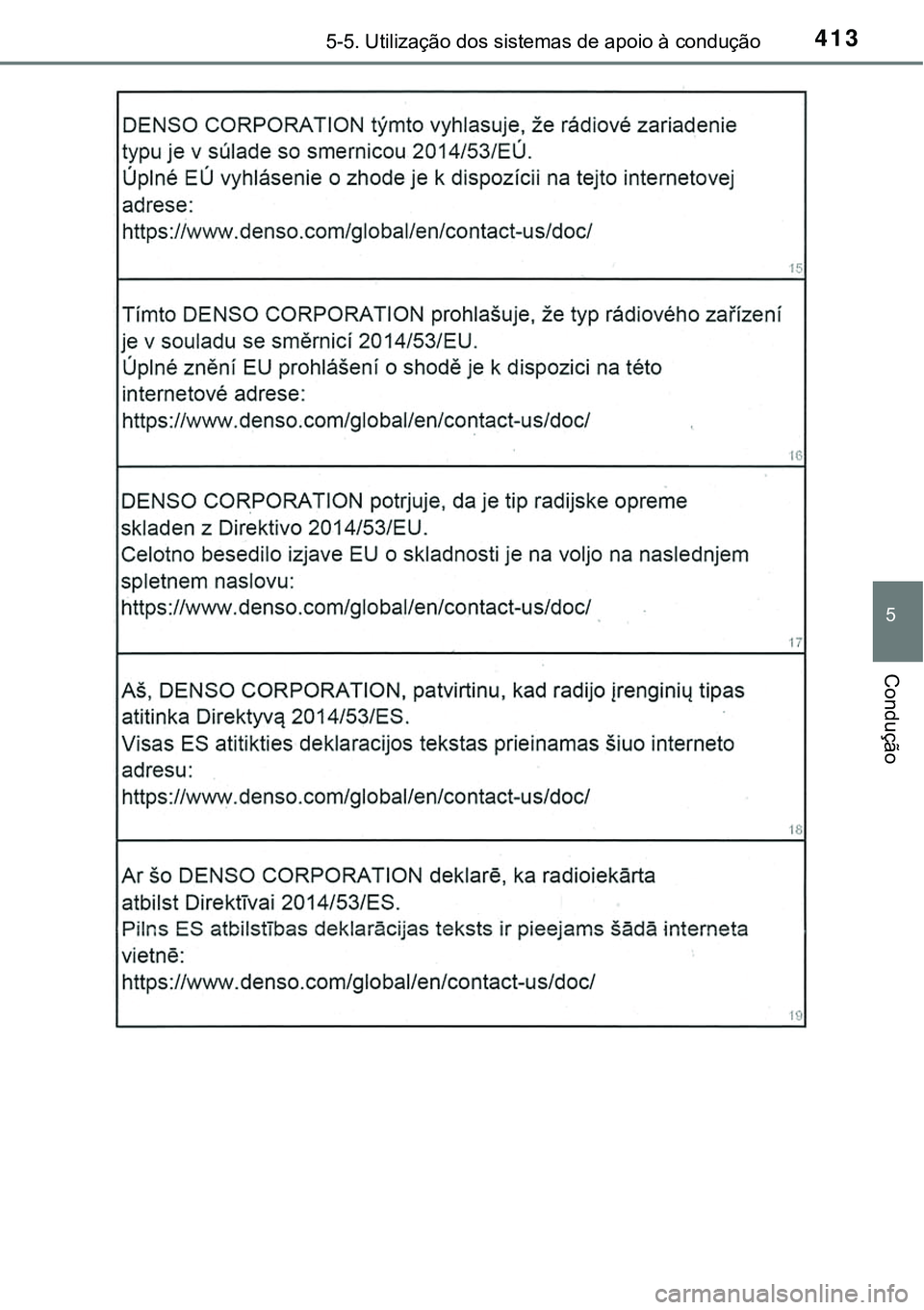 TOYOTA PRIUS PLUG-IN HYBRID 2020  Instrukcja obsługi (in Polish) 4135-5. Utilização dos sistemas de apoio à condução
5
Condução 