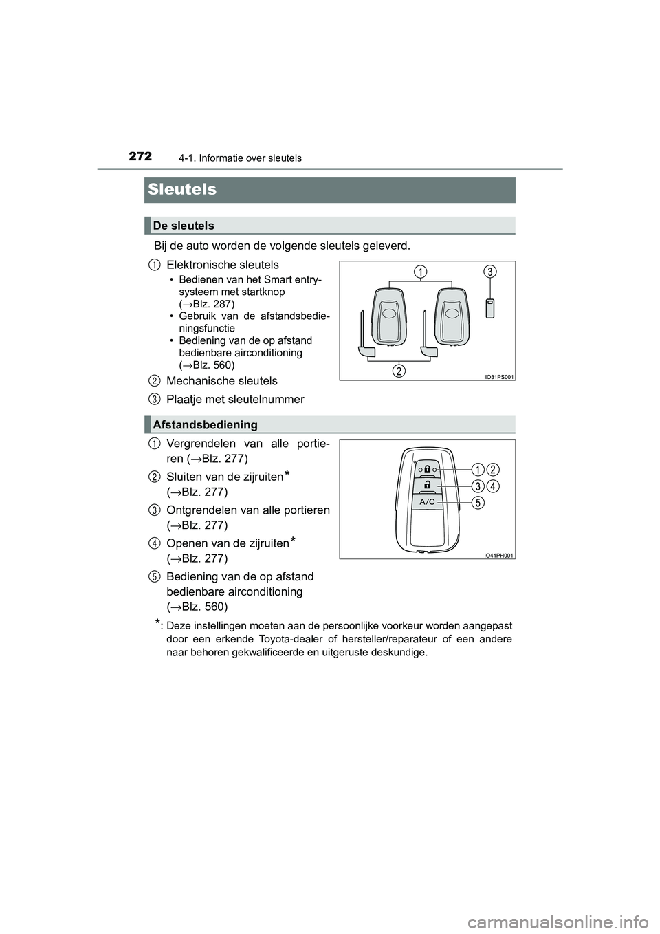 TOYOTA PRIUS PLUG-IN HYBRID 2019  Instructieboekje (in Dutch) 2724-1. Informatie over sleutels
PRIUS PHV_OM_OM47C78E_(EE)
Sleutels
Bij de auto worden de volgende sleutels geleverd.
Elektronische sleutels
• Bedienen van het Smart entry- systeem met startknop 
(