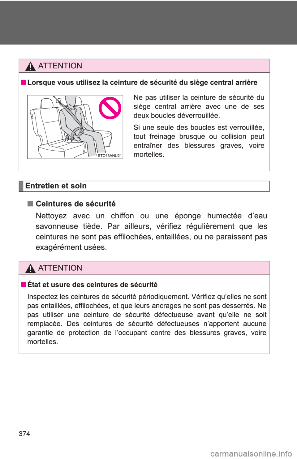 TOYOTA YARIS 2012 3.G Owners Manual 374 