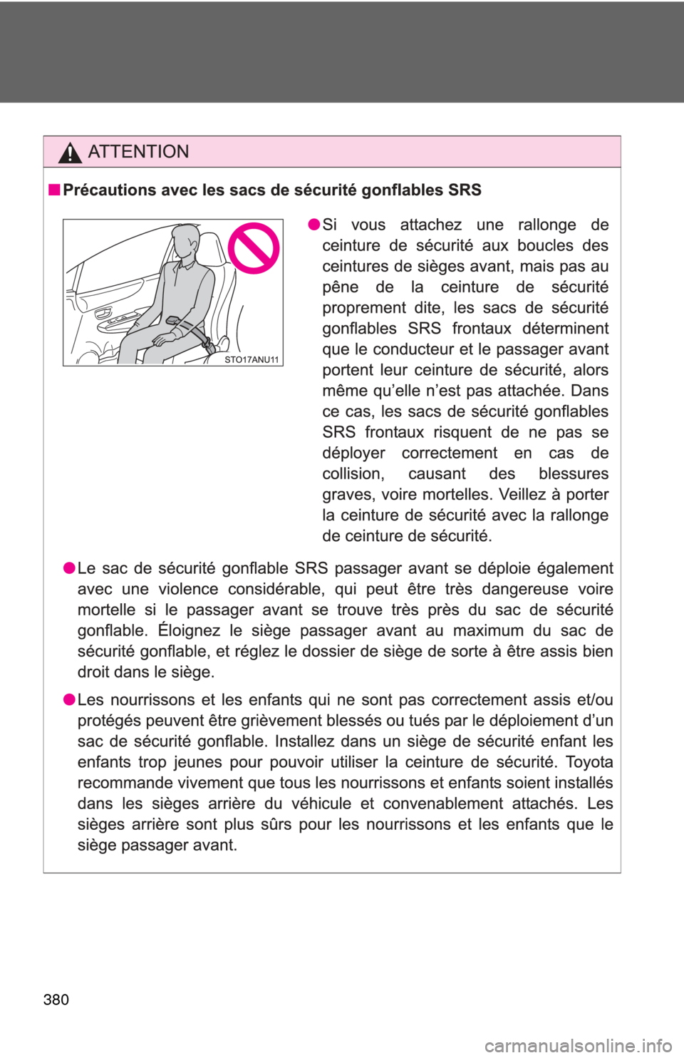 TOYOTA YARIS 2012 3.G Owners Manual 380 