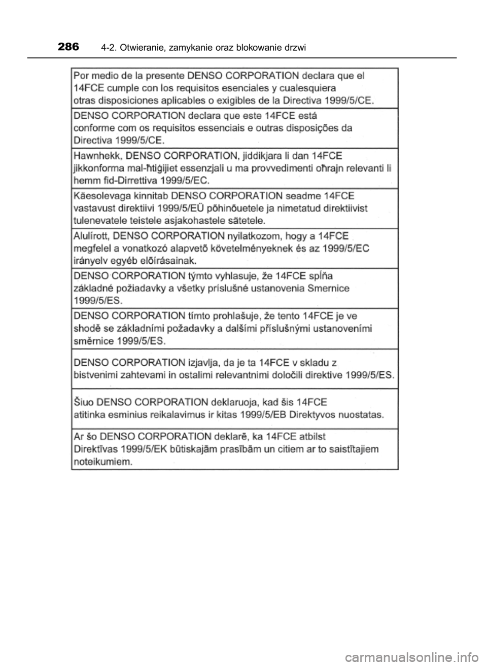 TOYOTA PRIUS PLUG-IN HYBRID 2017  Instrukcja obsługi (in Polish) 2864-2. Otwieranie, zamykanie oraz blokowanie drzwi
69 PRIUS Plug_in OM47A89E  9/2/17  8:40  Page 286    (Black plate) 