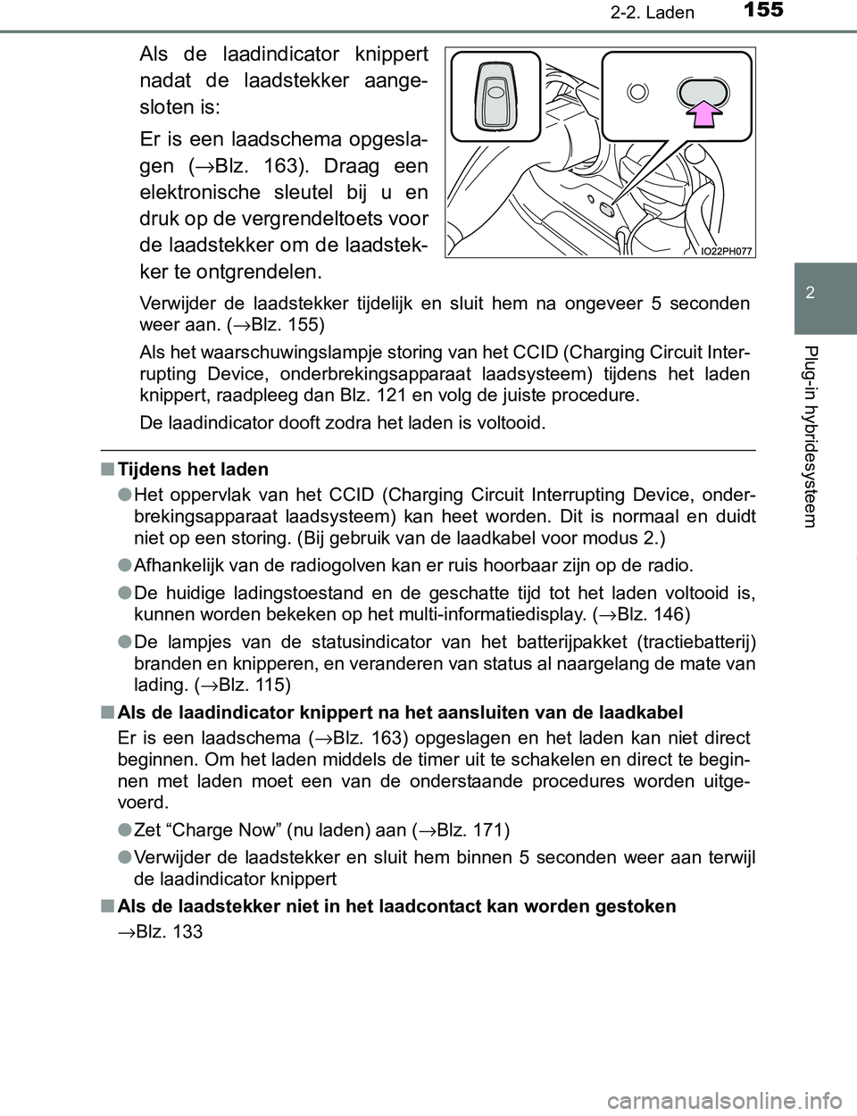 TOYOTA PRIUS PLUG-IN HYBRID 2016 Instructieboekje (in Dutch) 1552-2. Laden
2
Plug-in hybridesysteem
PRIUS PHV_OM_OM47A89E_(EE)
Als de laadindicator knippert
nadat de laadstekker aange-
sloten is:
Er is een laadschema opgesla-
gen (→Blz. 163). Dra TOYOTA PRIUS PLUG-IN HYBRID 2016 Instructieboekje (in Dutch) 1552-2. Laden
2
Plug-in hybridesysteem
PRIUS PHV_OM_OM47A89E_(EE)
Als de laadindicator knippert
nadat de laadstekker aange-
sloten is:
Er is een laadschema opgesla-
gen (→Blz. 163). Dra