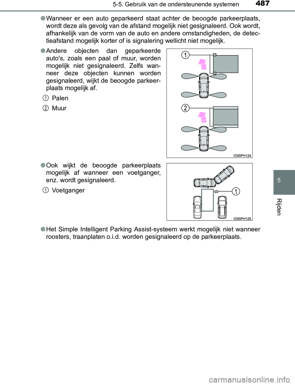 TOYOTA PRIUS PLUG-IN HYBRID 2016  Instructieboekje (in Dutch) 4875-5. Gebruik van de ondersteunende systemen
PRIUS PHV_OM_OM47A89E_(EE)
5
Rijden
●Wanneer  er  een  auto  geparkeerd  staat  achter  de  beoogde  parkeerplaats,
wordt deze als gevolg van de afstan