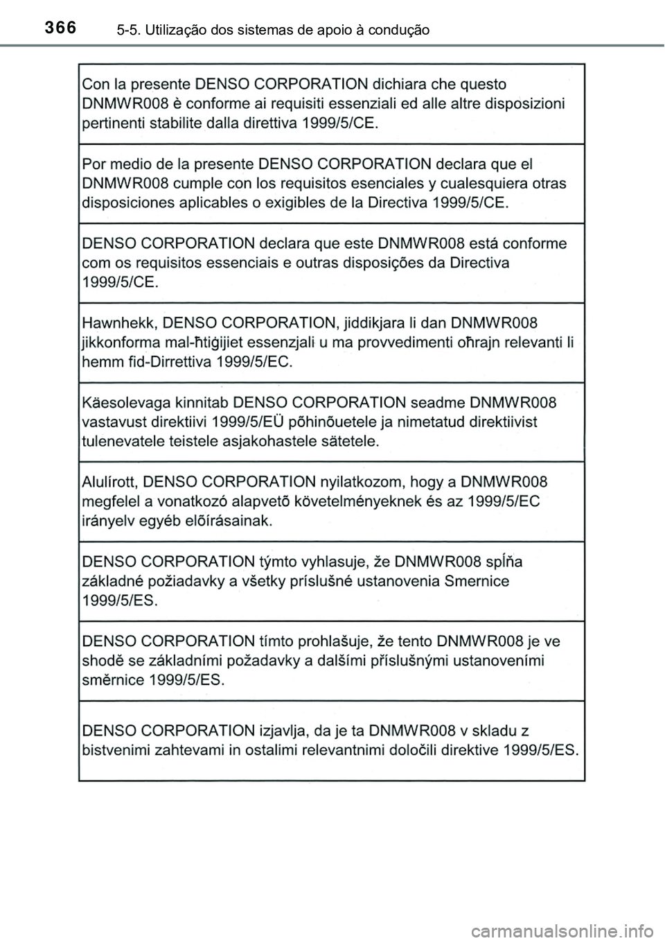TOYOTA PRIUS PLUG-IN HYBRID 2016  Manual de utilização (in Portuguese) 3665-5. Utilização dos sistemas de apoio à condução 