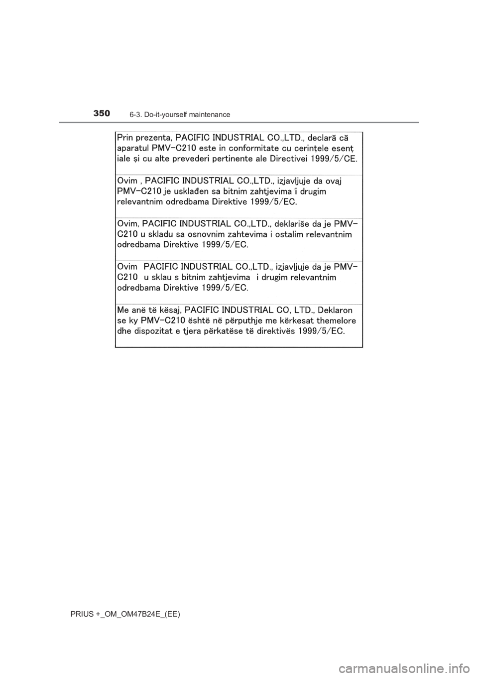 TOYOTA PRIUS PLUS 2017  Owners Manual 3506-3. Do-it-yourself maintenance
PRIUS +_OM_OM47B24E_(EE) 