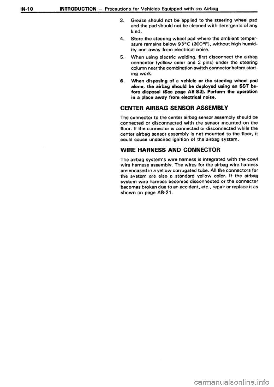 TOYOTA SUPRA 1990 3.G Workshop Manual 