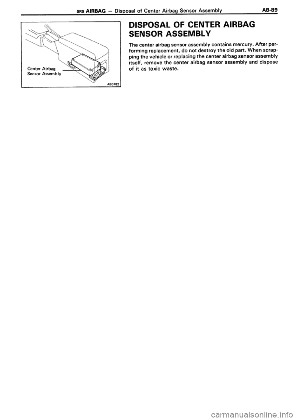 TOYOTA SUPRA 1990 3.G Workshop Manual 