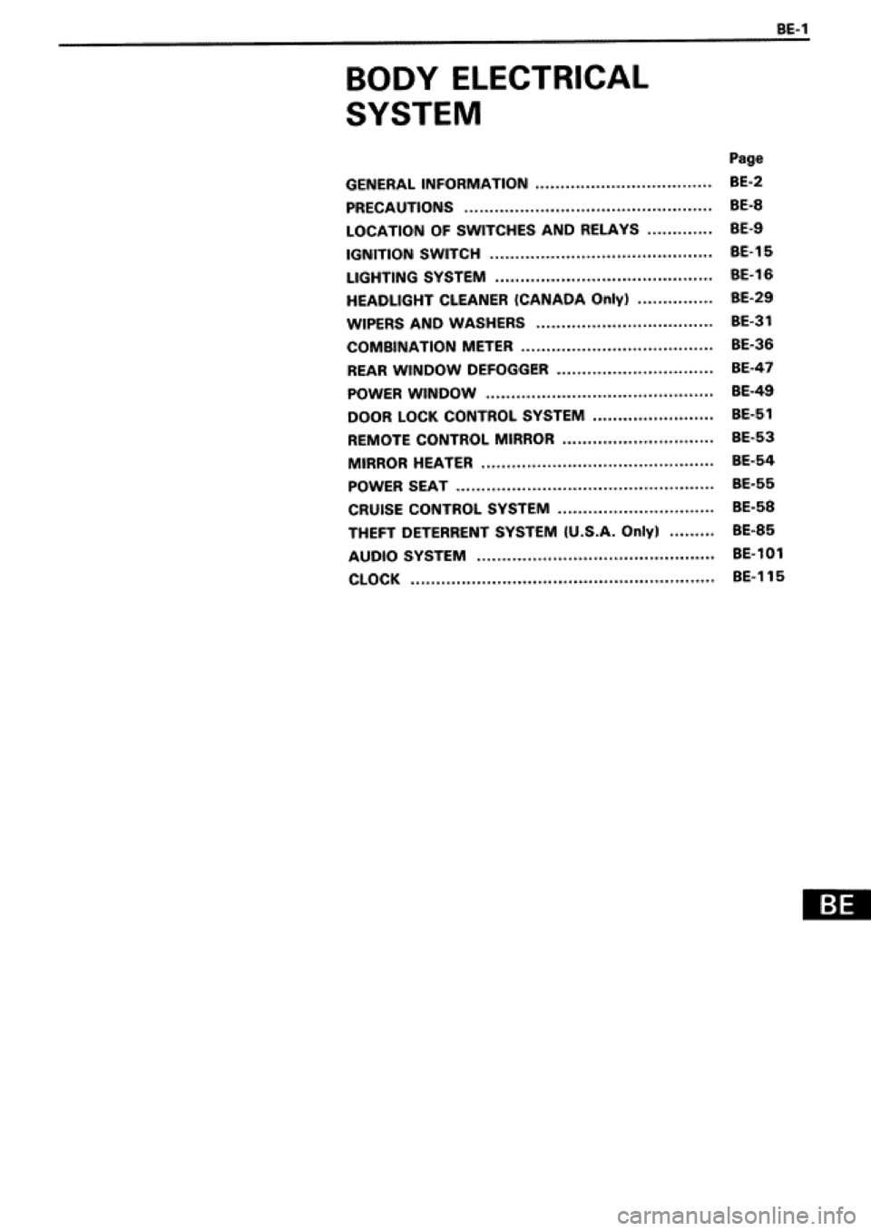 TOYOTA SUPRA 1990 3.G Workshop Manual 