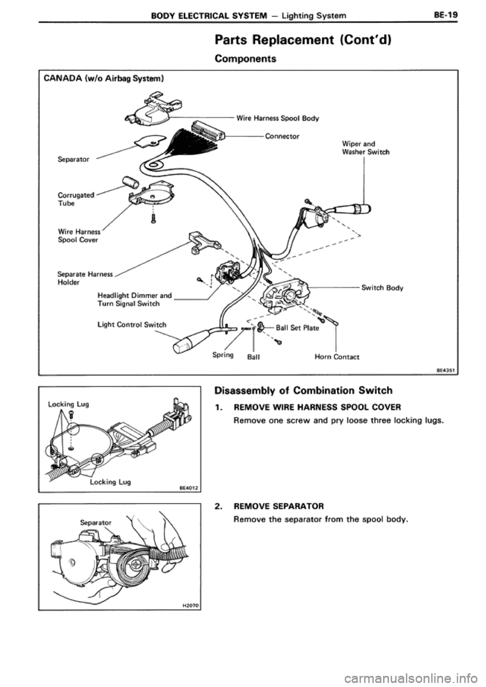 TOYOTA SUPRA 1990 3.G Workshop Manual 