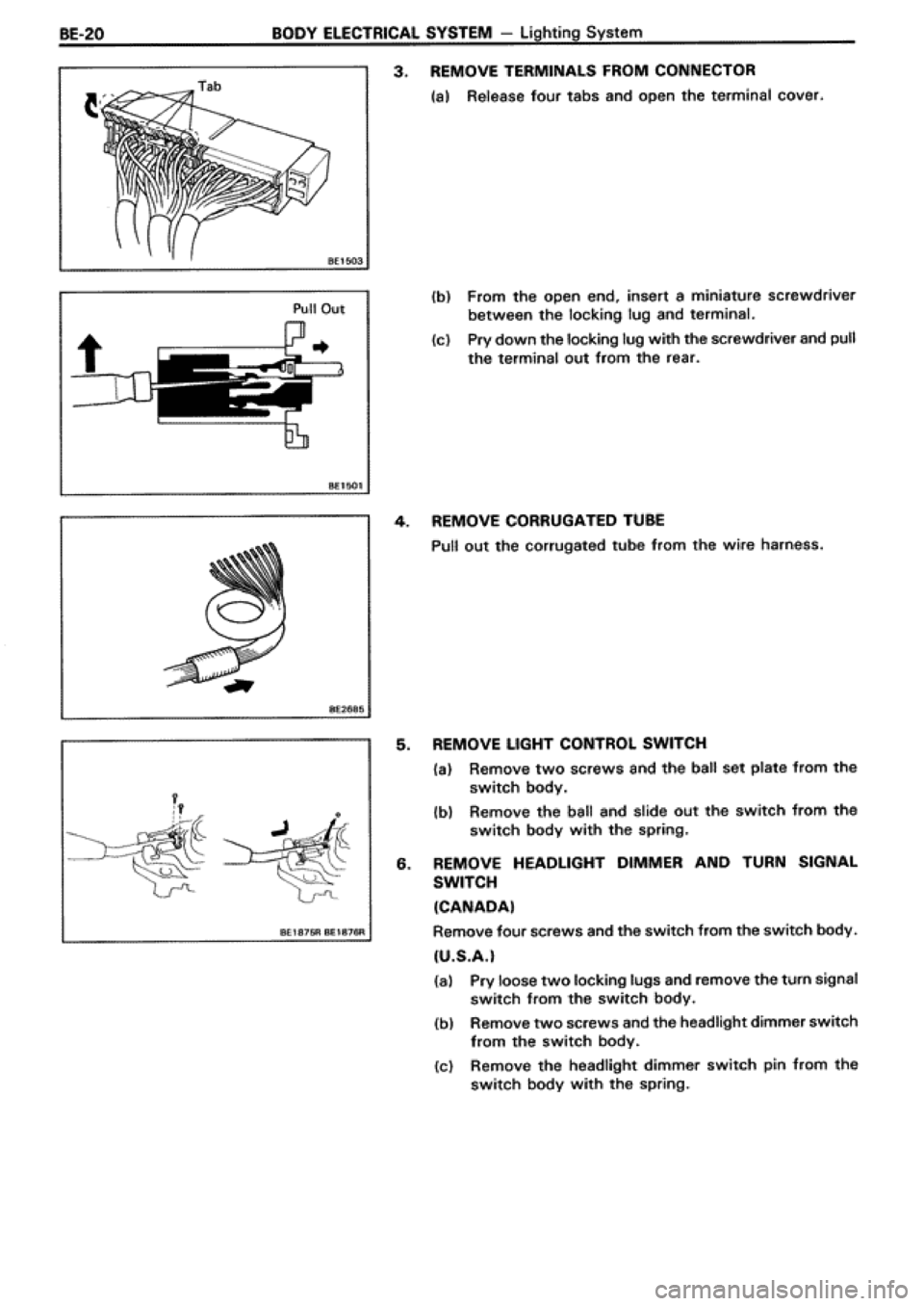 TOYOTA SUPRA 1990 3.G Workshop Manual 