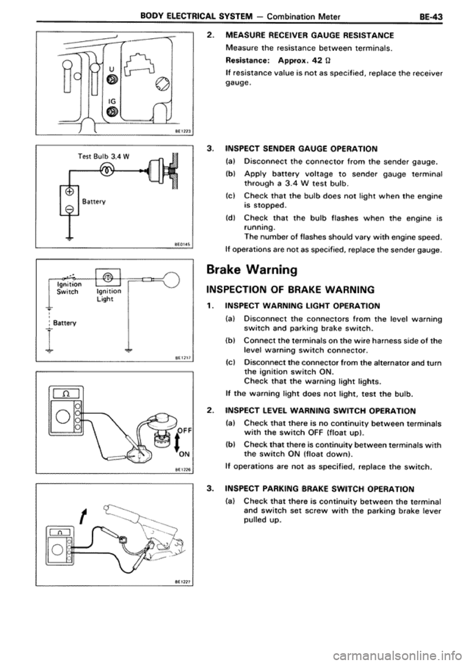 TOYOTA SUPRA 1990 3.G Workshop Manual 