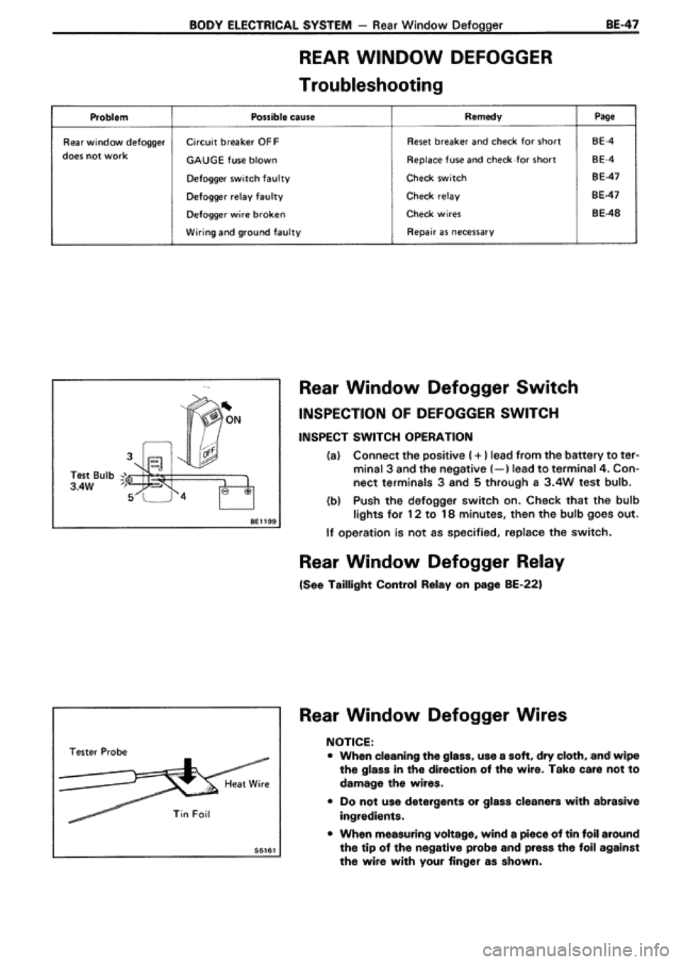 TOYOTA SUPRA 1990 3.G Workshop Manual 