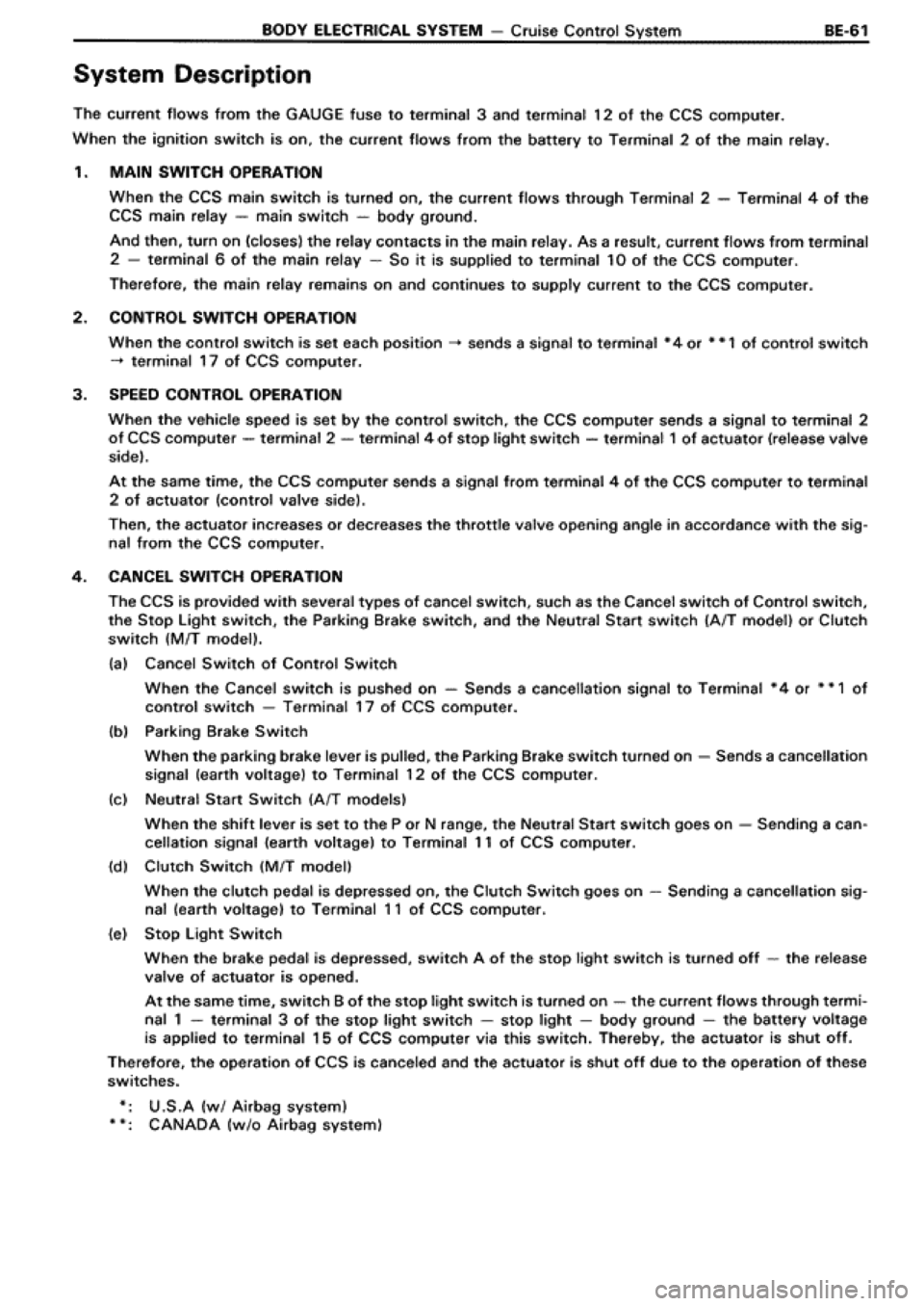 TOYOTA SUPRA 1990 3.G Workshop Manual 