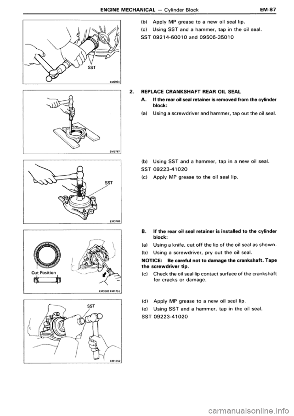 TOYOTA SUPRA 1990 3.G Workshop Manual 
