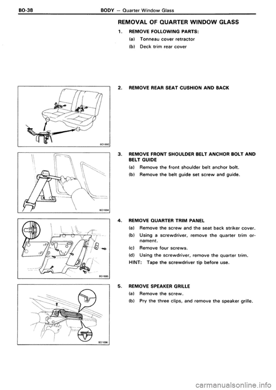 TOYOTA SUPRA 1990 3.G Workshop Manual 