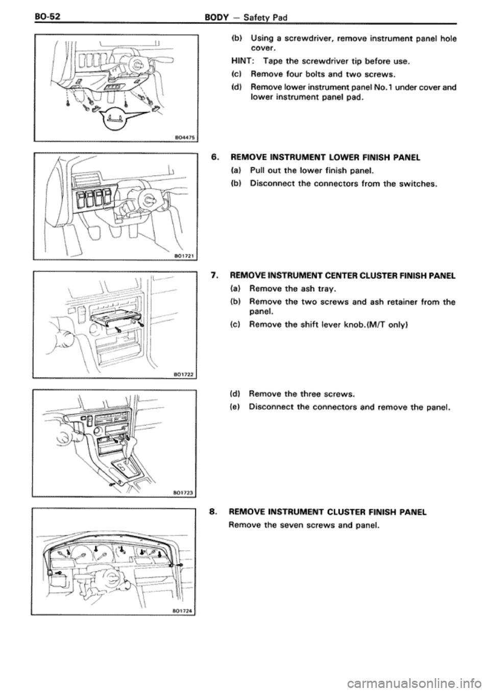 TOYOTA SUPRA 1990 3.G Workshop Manual 