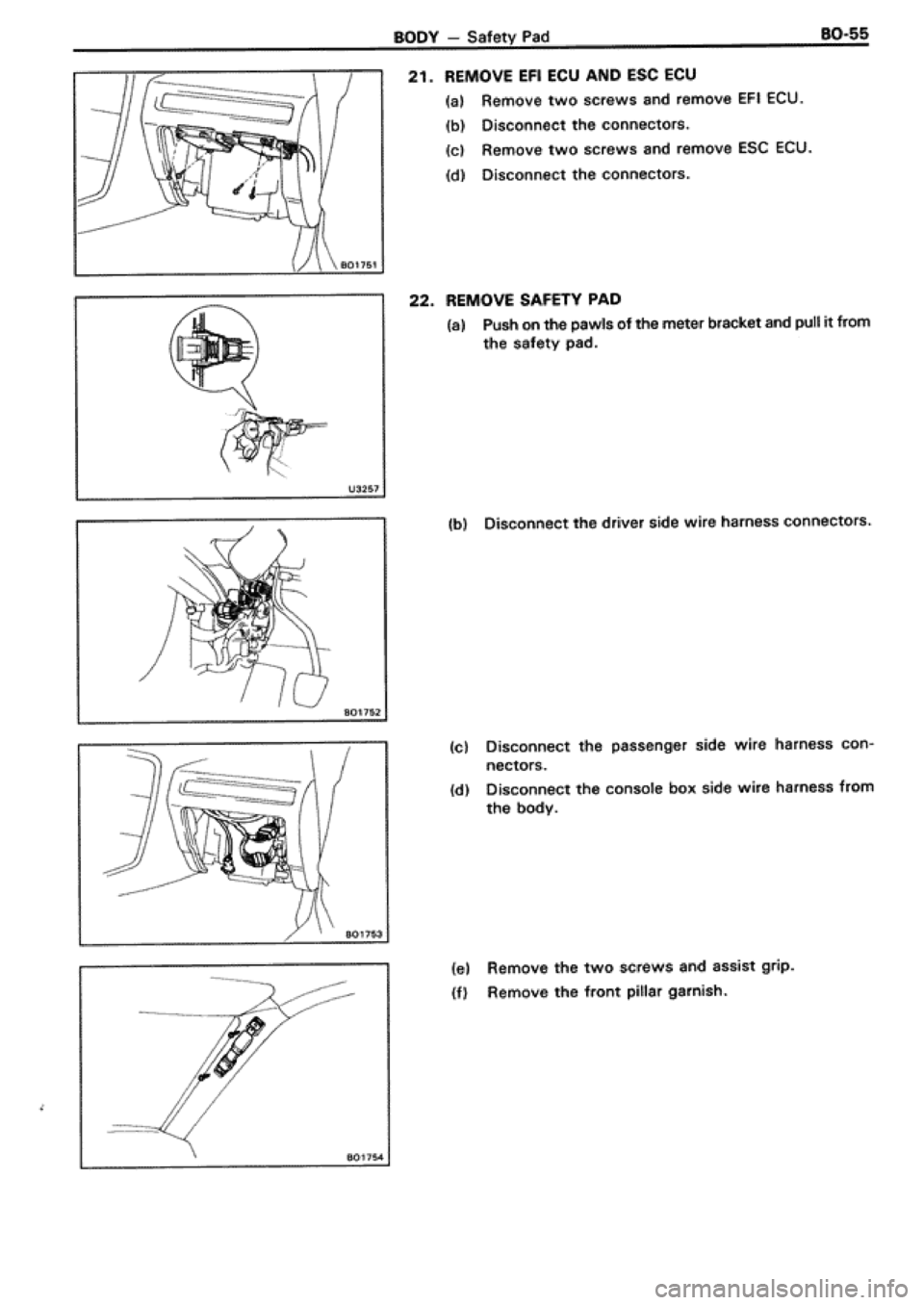 TOYOTA SUPRA 1990 3.G Workshop Manual 