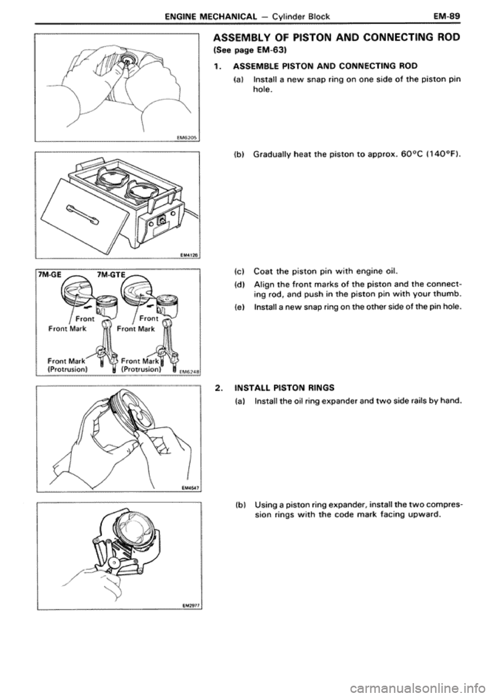 TOYOTA SUPRA 1990 3.G Workshop Manual 