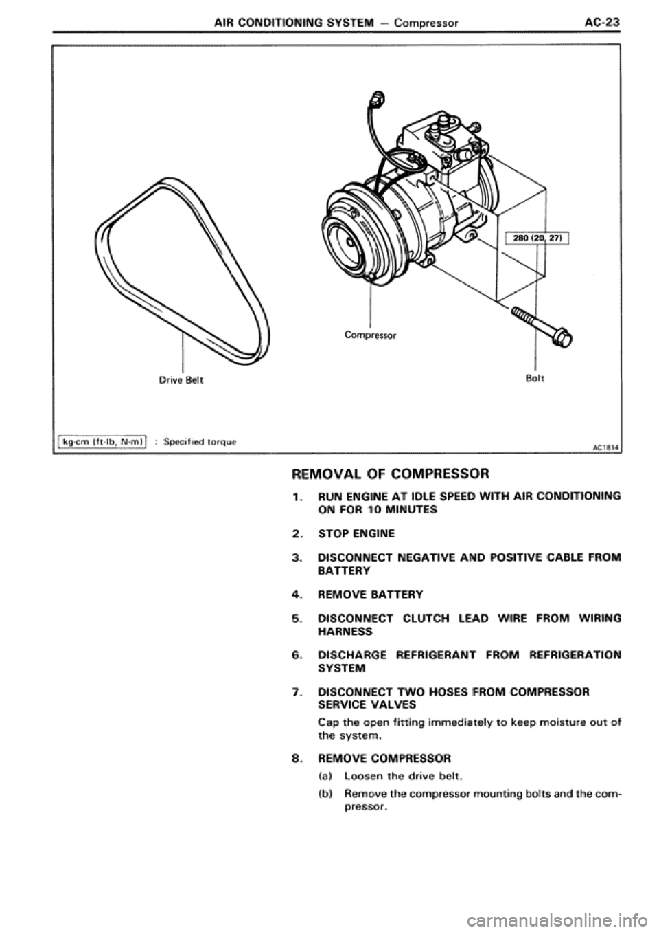 TOYOTA SUPRA 1990 3.G Workshop Manual 