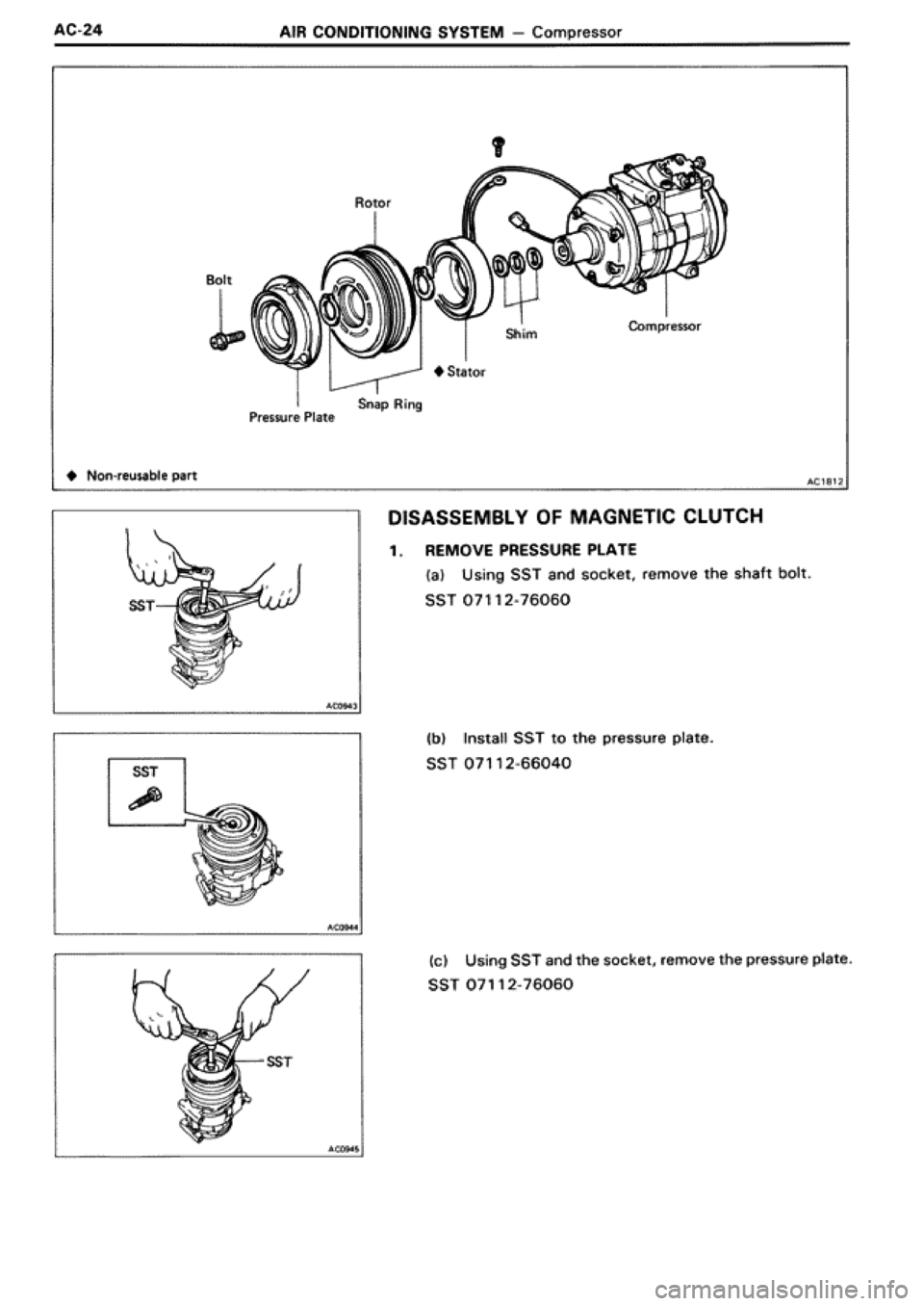 TOYOTA SUPRA 1990 3.G Workshop Manual 