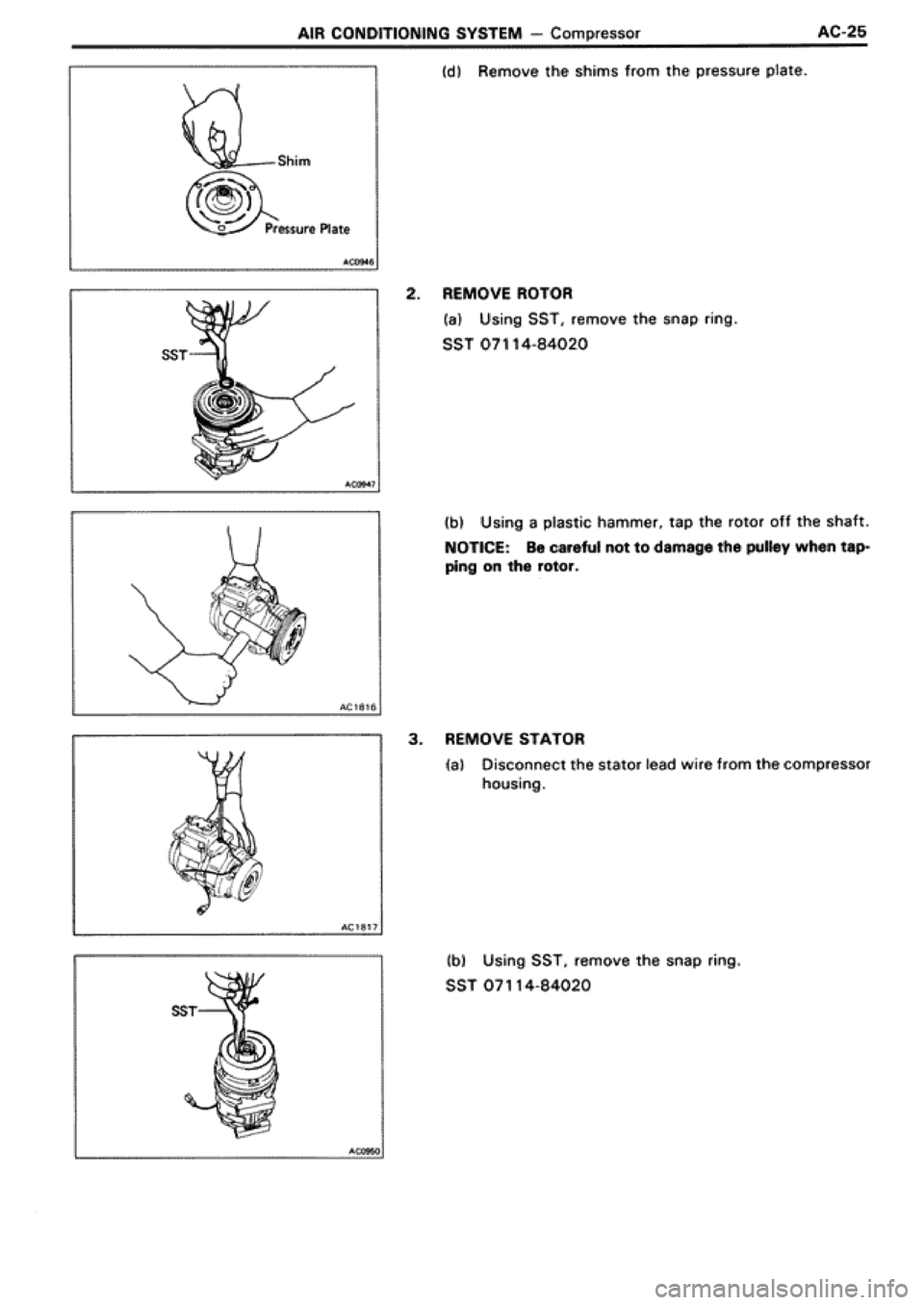 TOYOTA SUPRA 1990 3.G Workshop Manual 