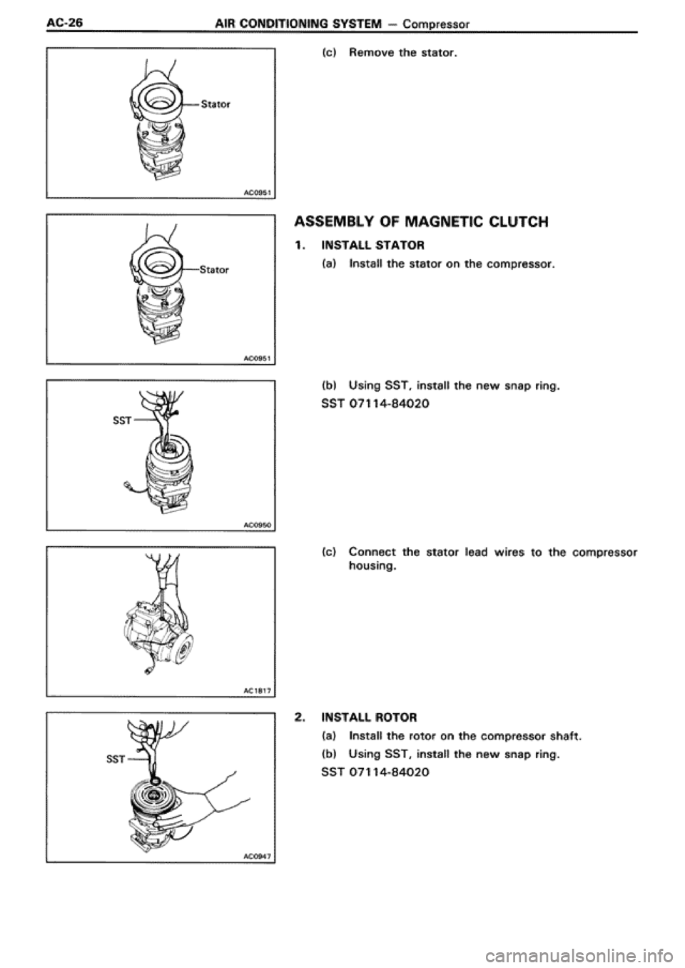 TOYOTA SUPRA 1990 3.G Workshop Manual 
