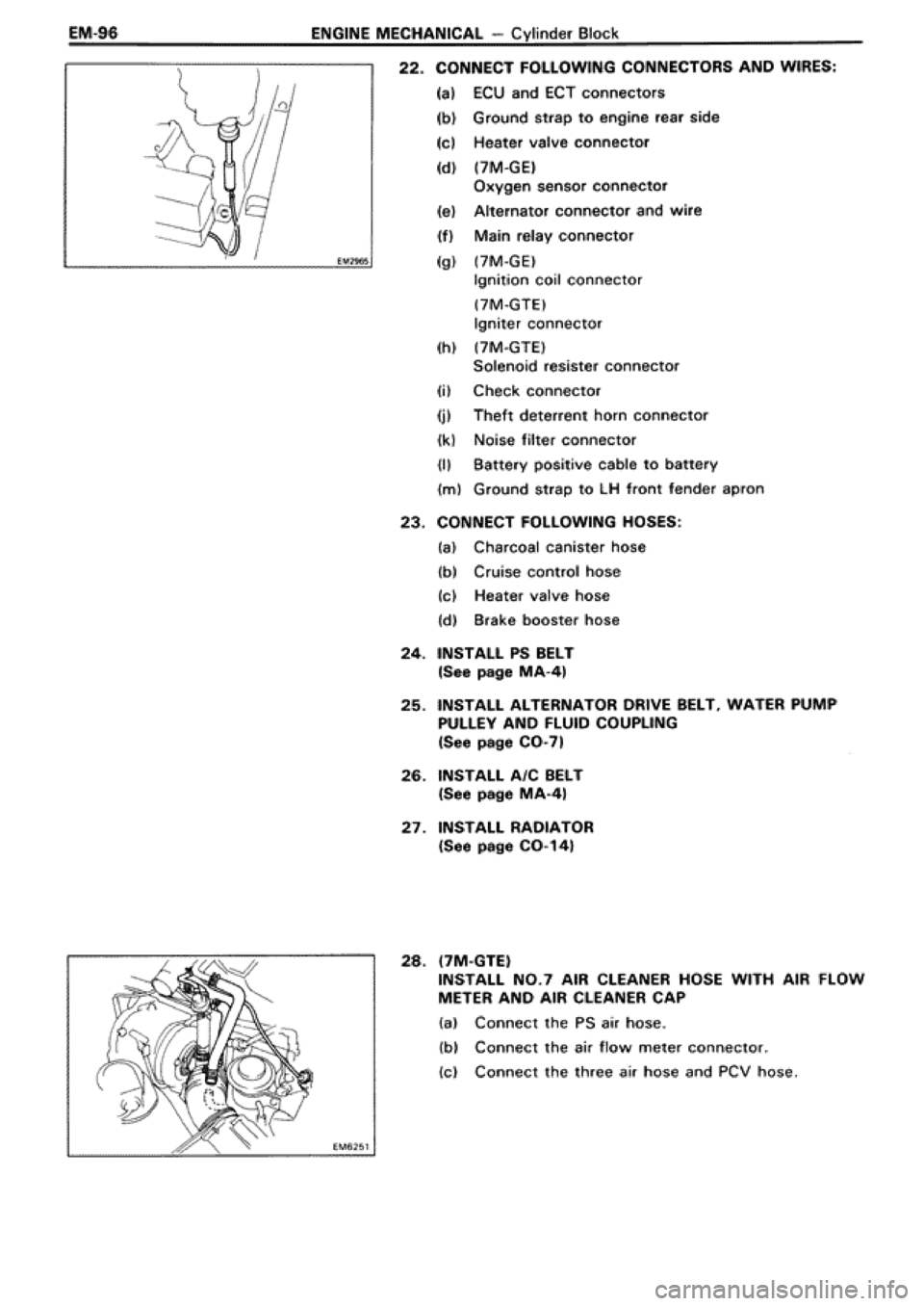 TOYOTA SUPRA 1990 3.G Workshop Manual 