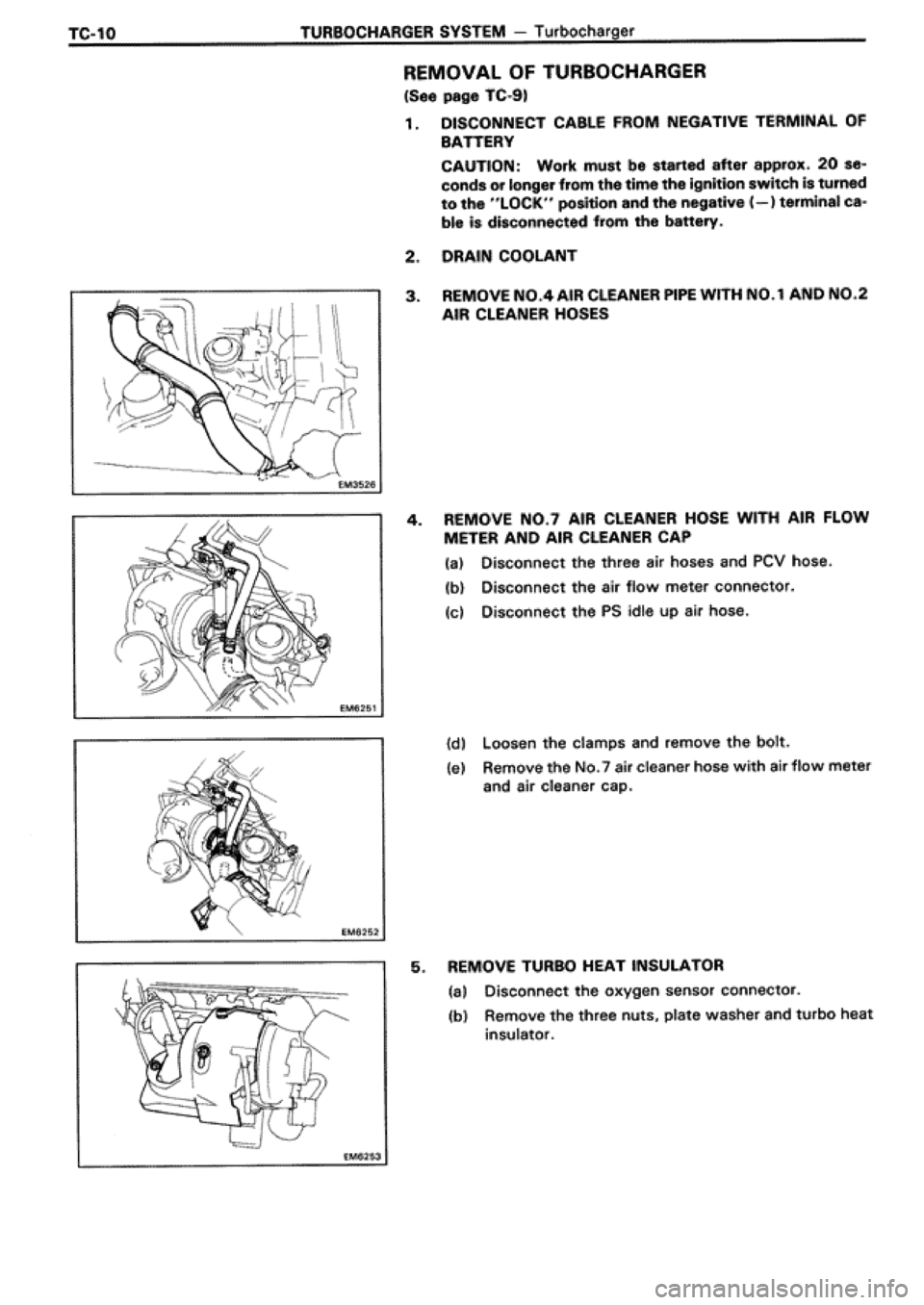 TOYOTA SUPRA 1990 3.G Workshop Manual 