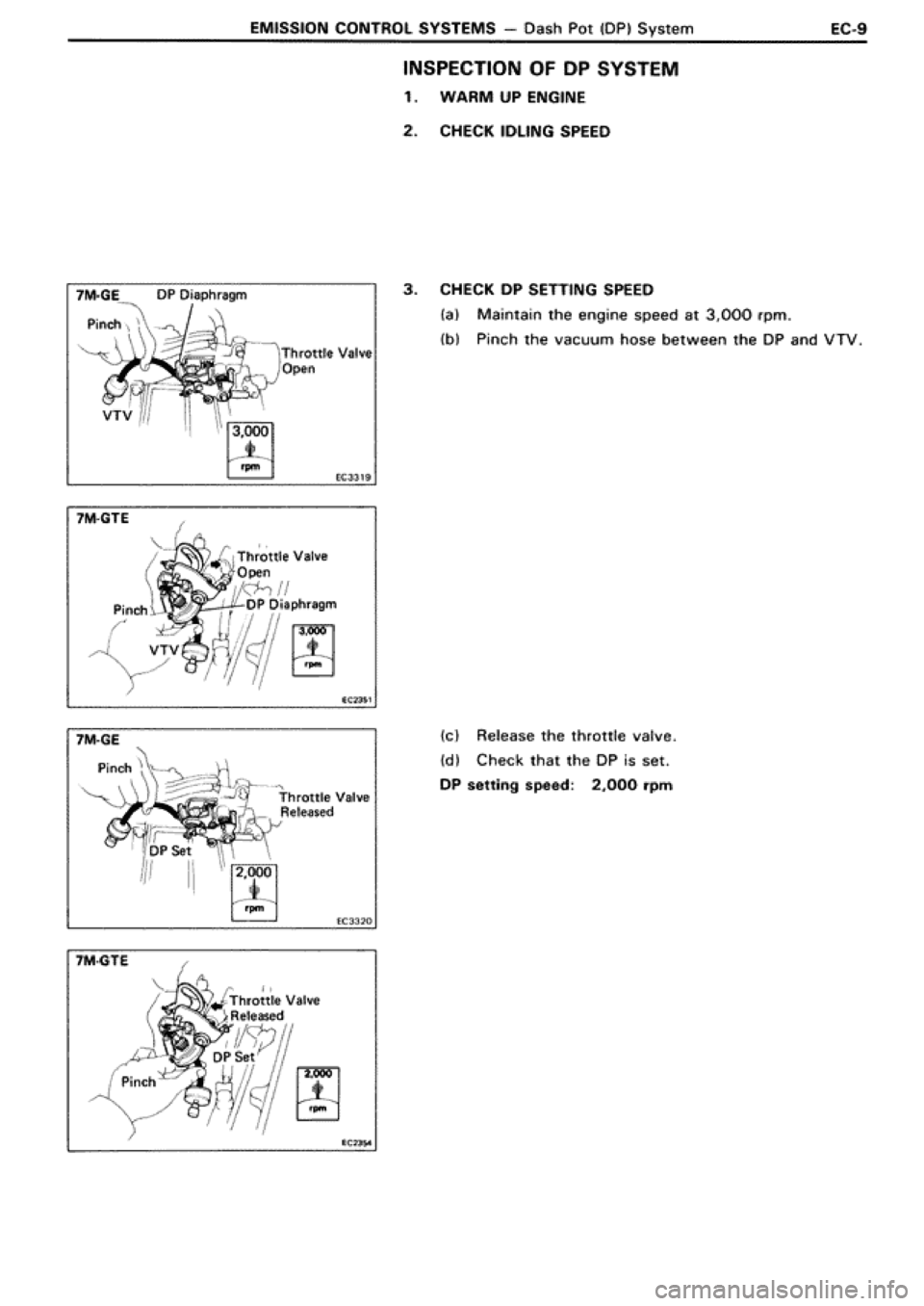 TOYOTA SUPRA 1990 3.G Workshop Manual 