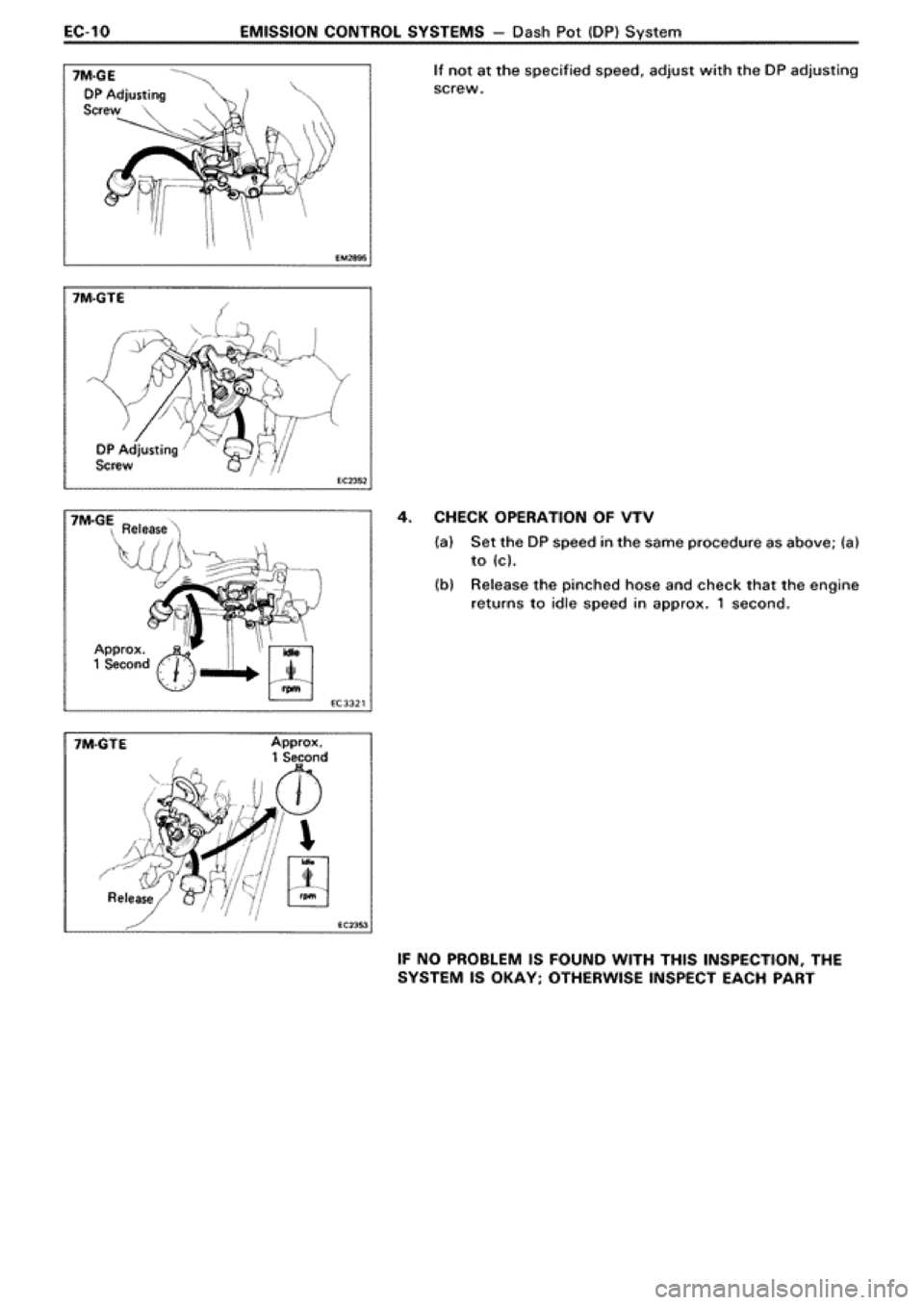 TOYOTA SUPRA 1990 3.G Workshop Manual 