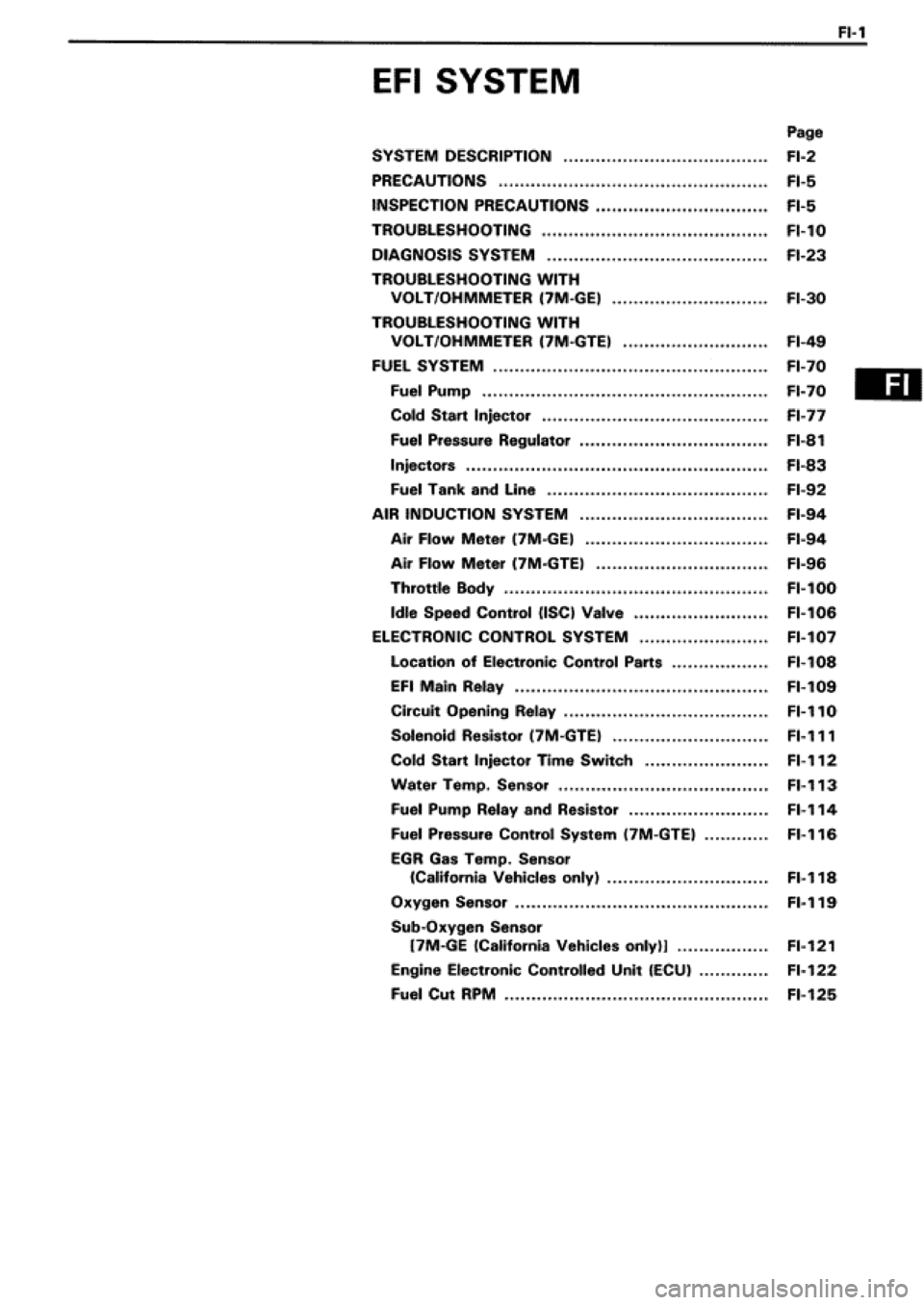 TOYOTA SUPRA 1990 3.G Workshop Manual 