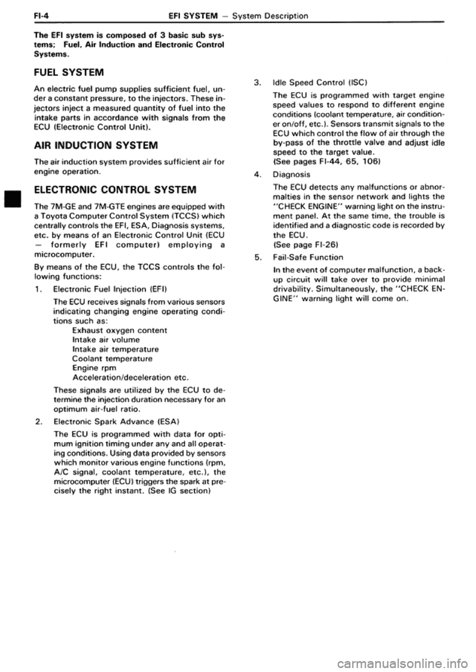 TOYOTA SUPRA 1990 3.G Workshop Manual 