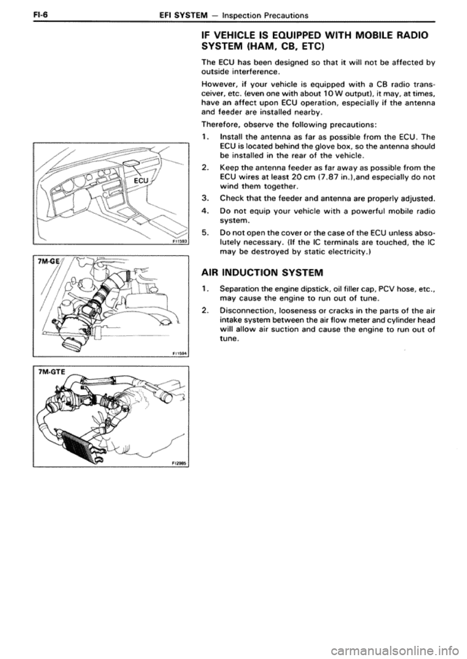 TOYOTA SUPRA 1990 3.G Workshop Manual 