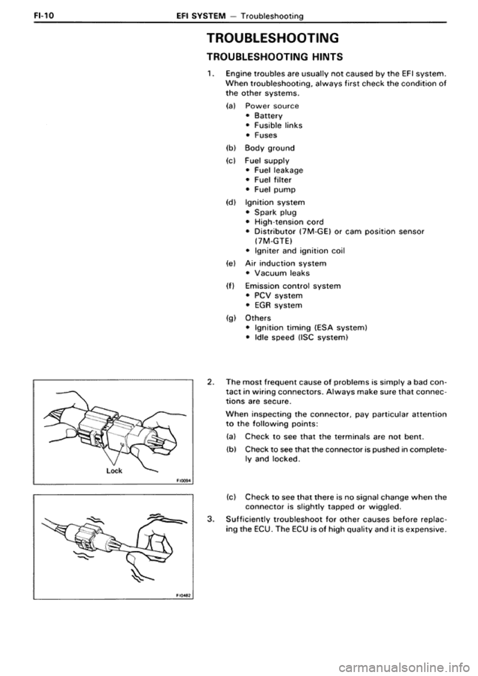 TOYOTA SUPRA 1990 3.G Workshop Manual 
