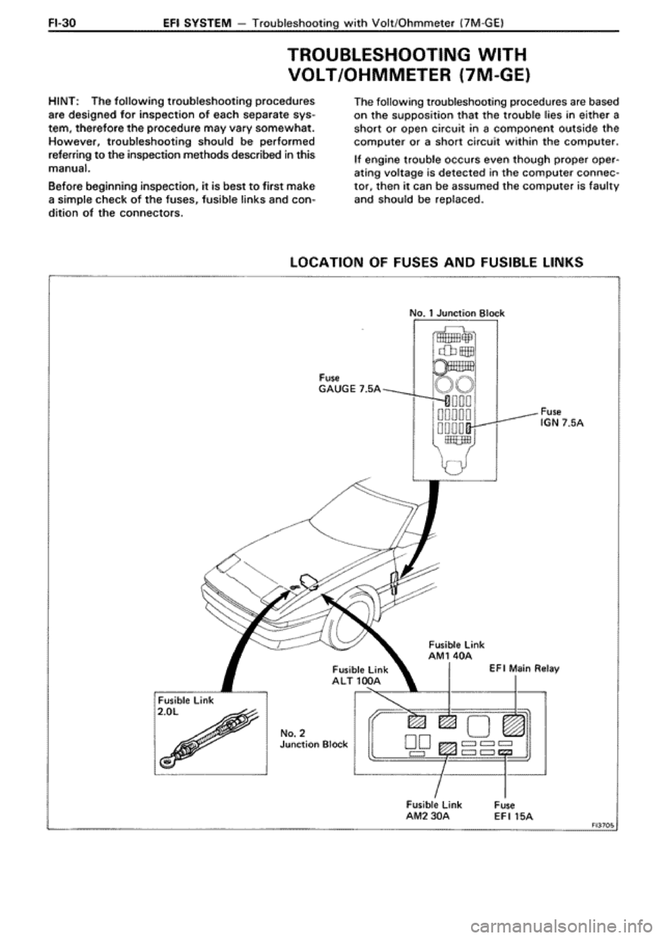 TOYOTA SUPRA 1990 3.G Workshop Manual 