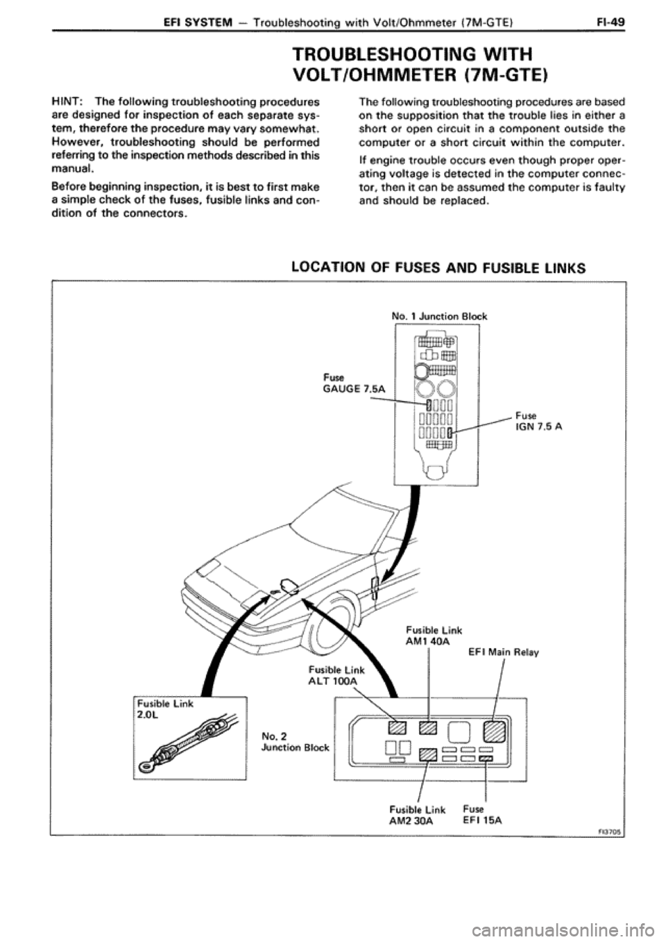 TOYOTA SUPRA 1990 3.G Workshop Manual 