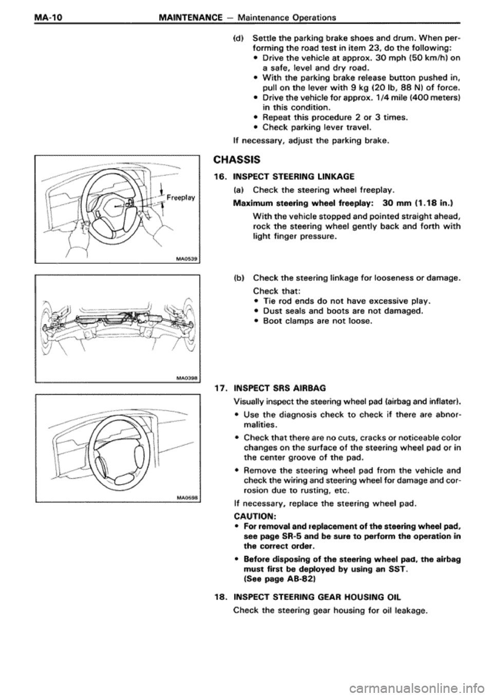 TOYOTA SUPRA 1990 3.G Workshop Manual 