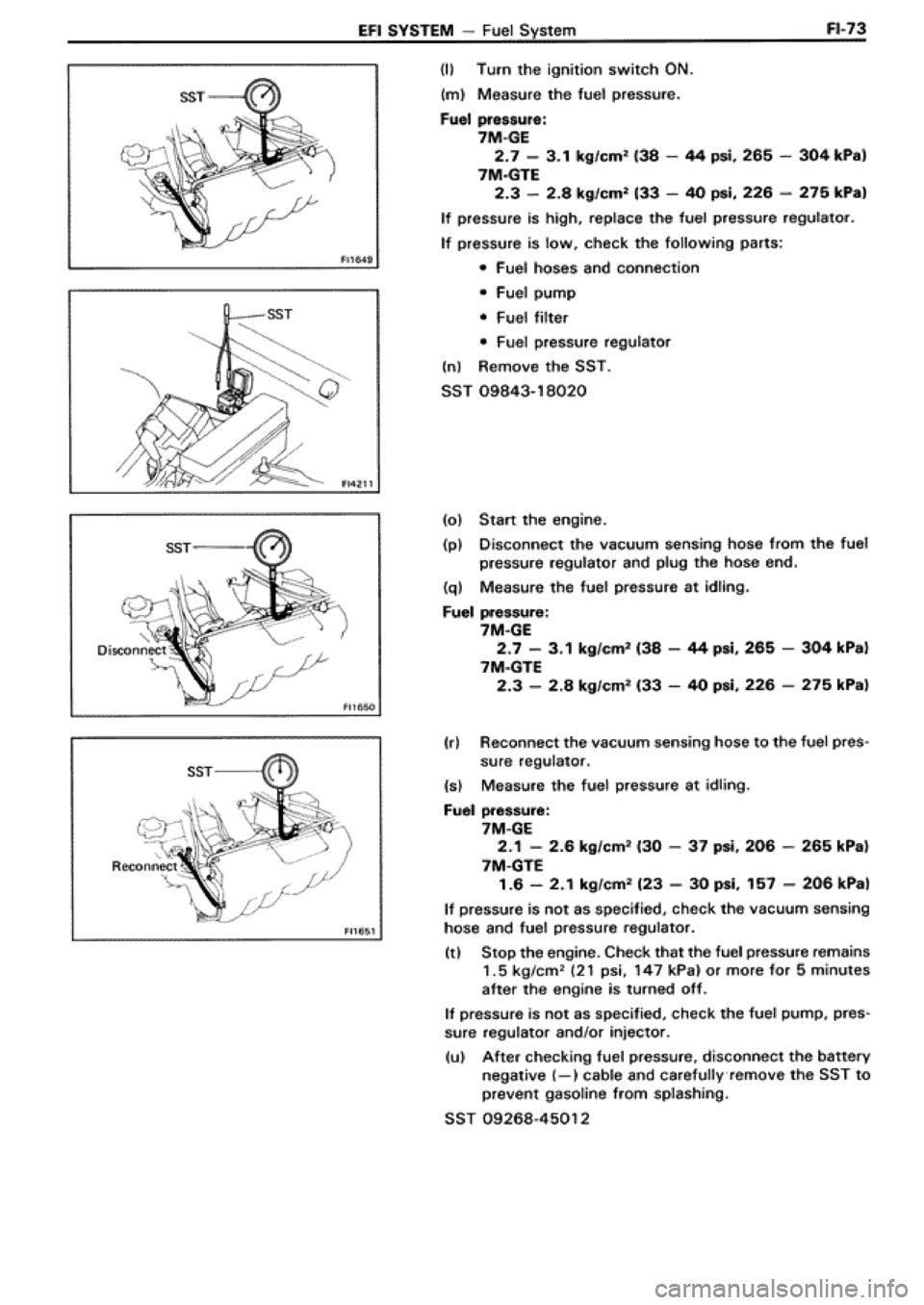 TOYOTA SUPRA 1990 3.G Workshop Manual 