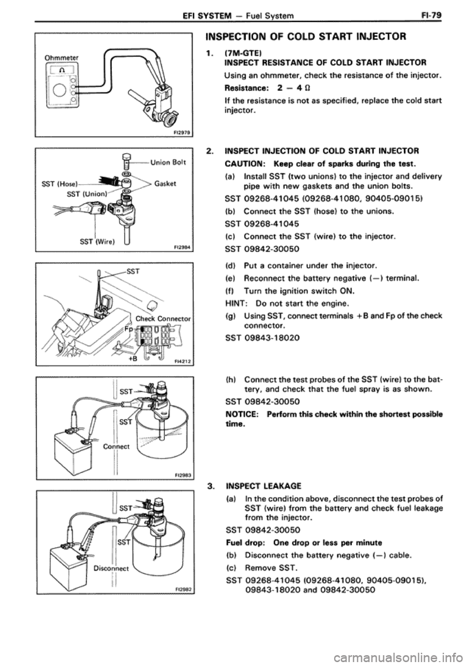 TOYOTA SUPRA 1990 3.G Workshop Manual 