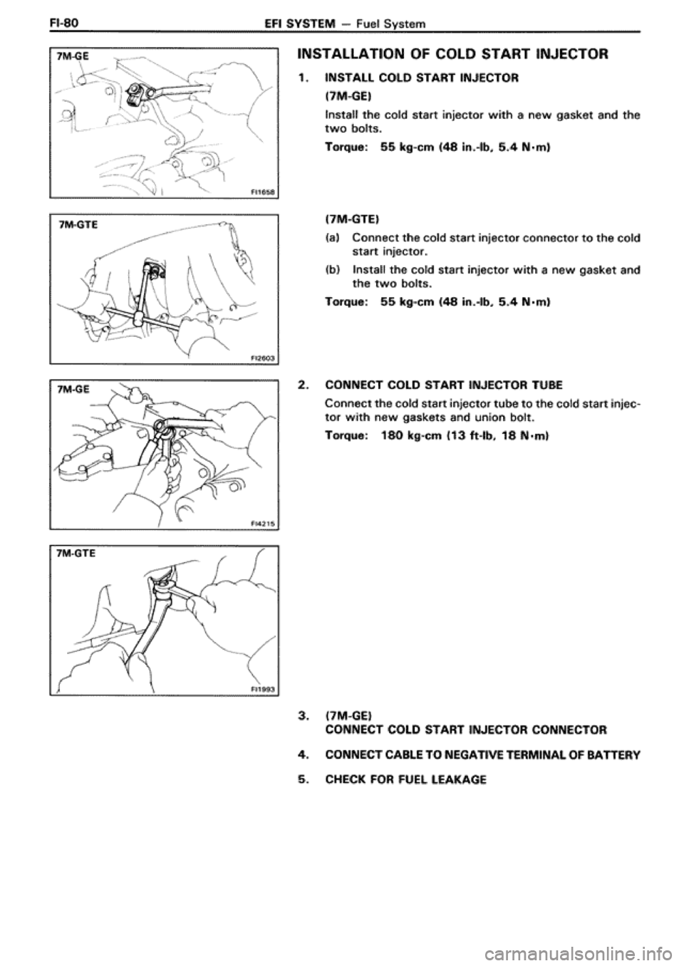 TOYOTA SUPRA 1990 3.G Workshop Manual 