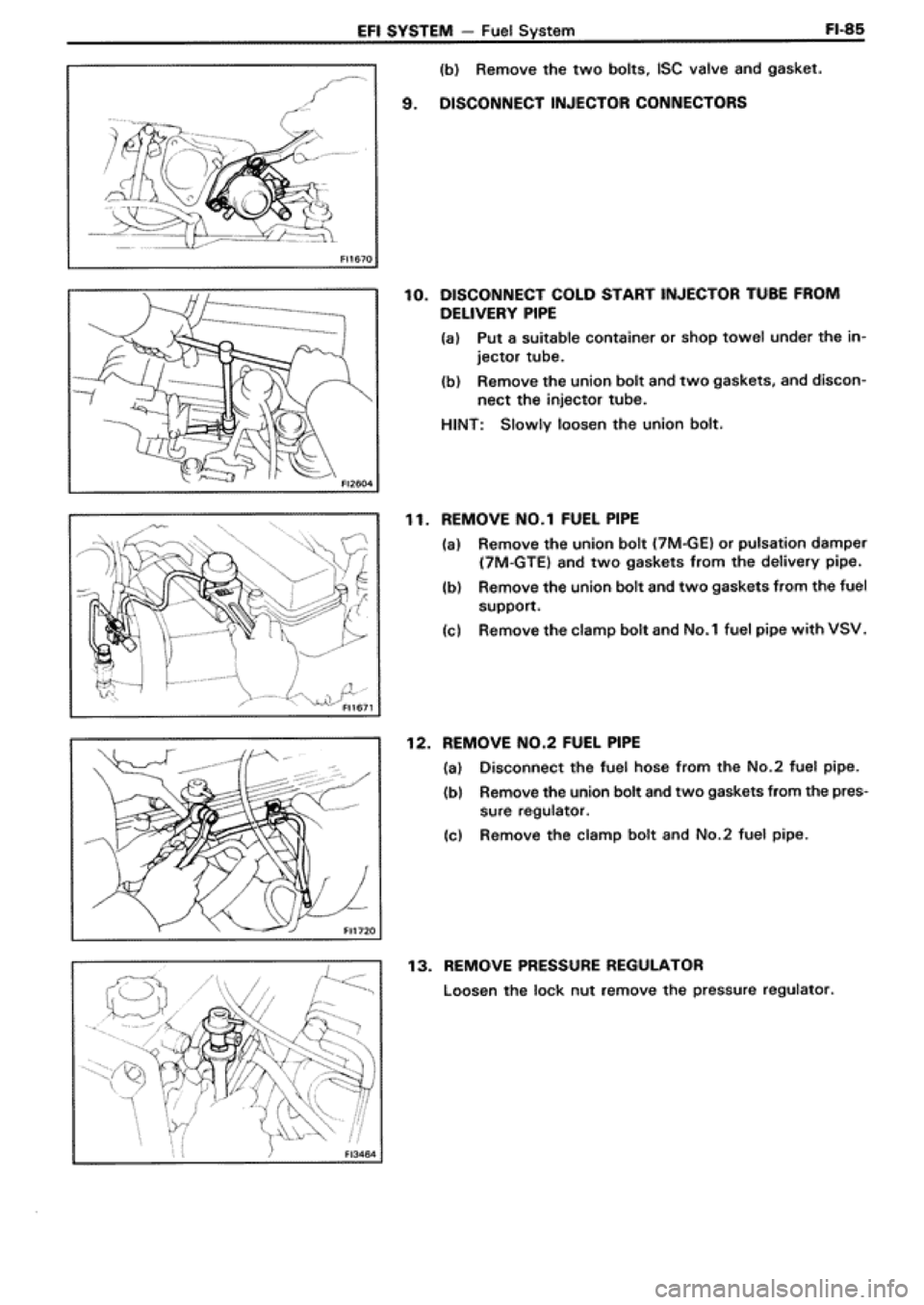 TOYOTA SUPRA 1990 3.G Workshop Manual 