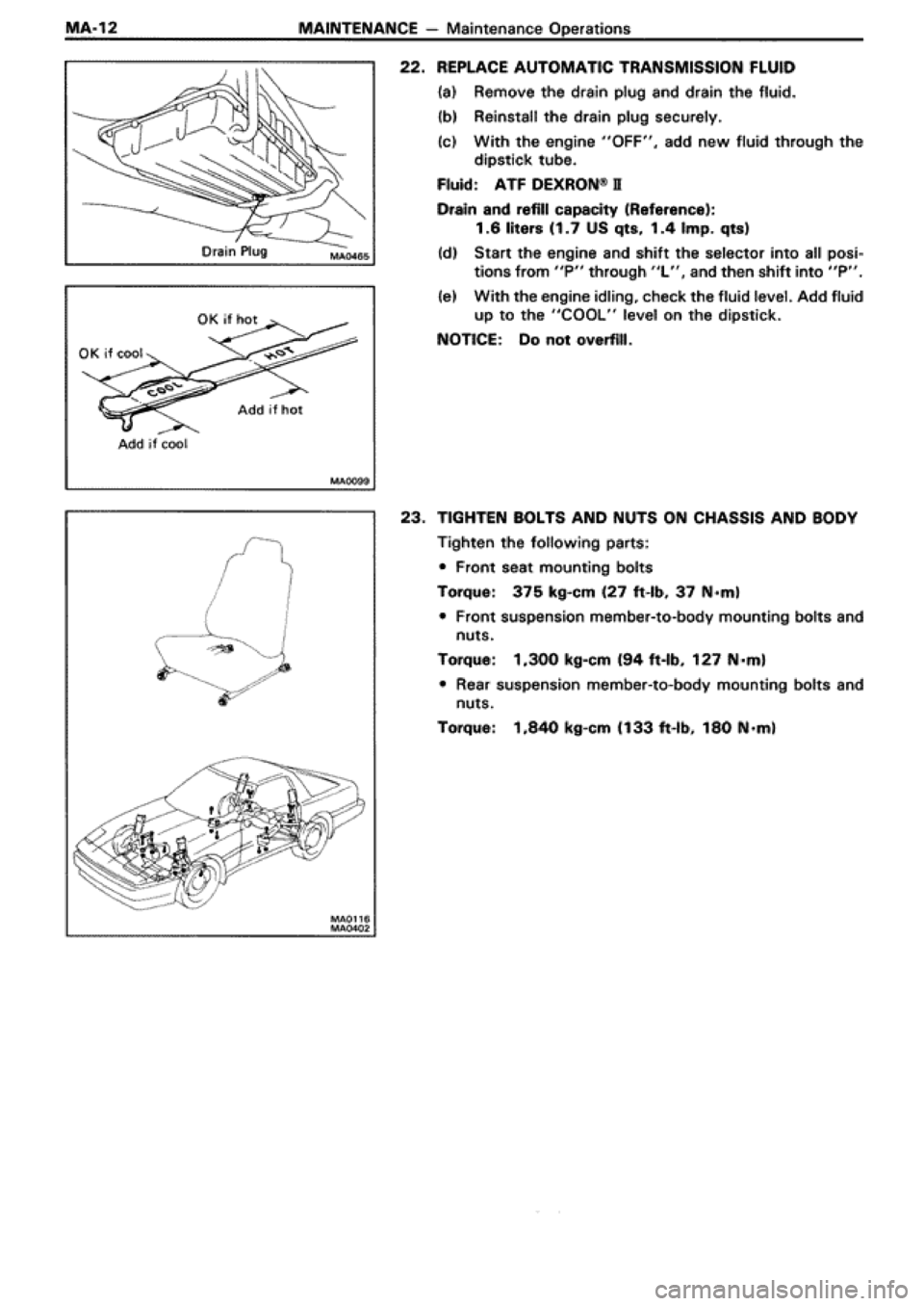 TOYOTA SUPRA 1990 3.G Workshop Manual 