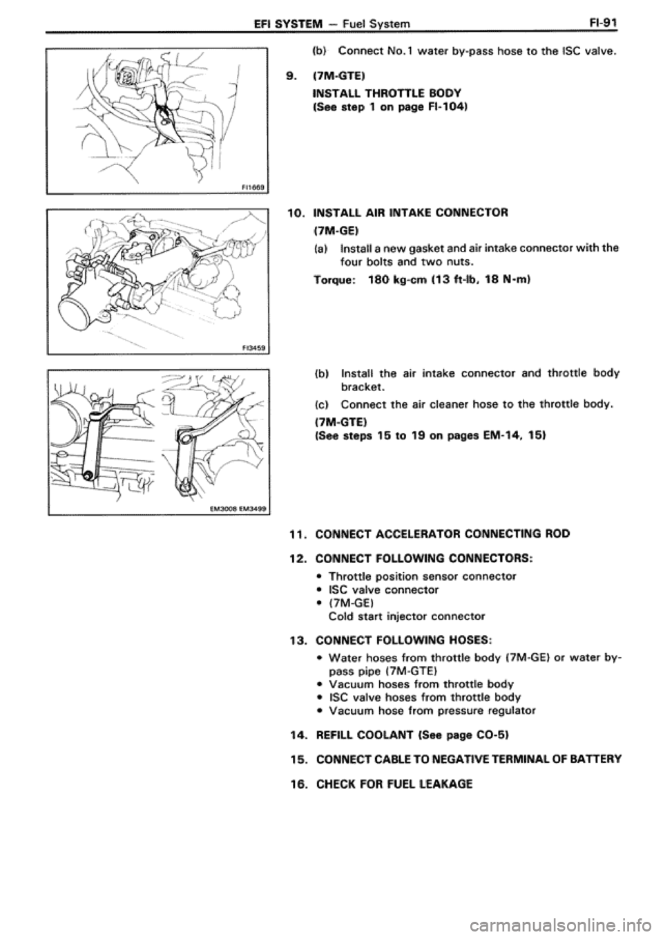 TOYOTA SUPRA 1990 3.G Workshop Manual 