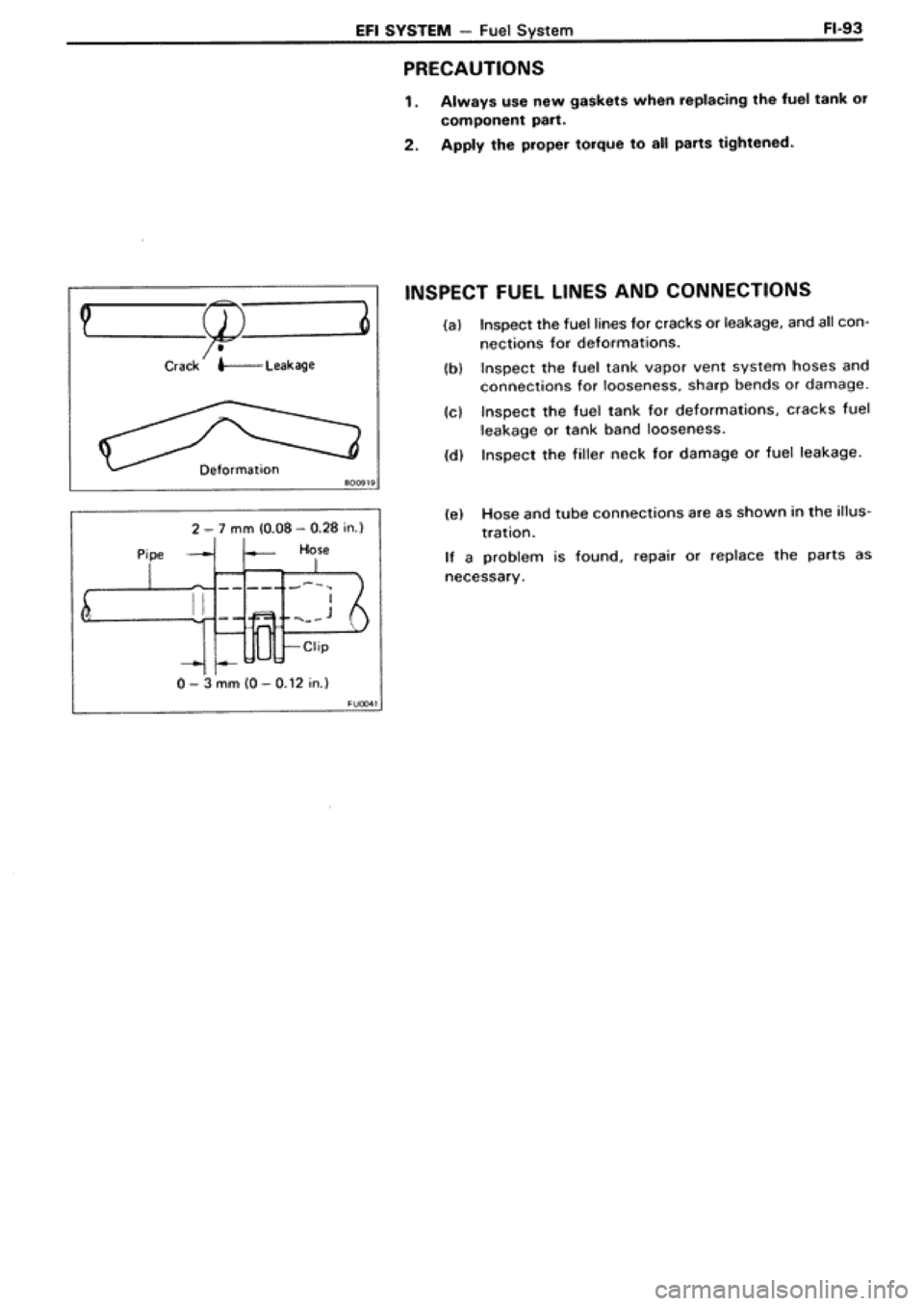 TOYOTA SUPRA 1990 3.G Workshop Manual 