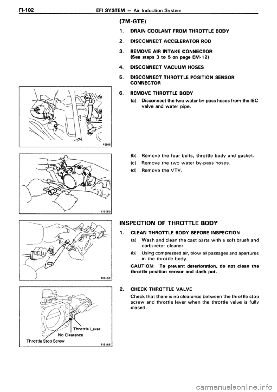 TOYOTA SUPRA 1990 3.G Workshop Manual 
