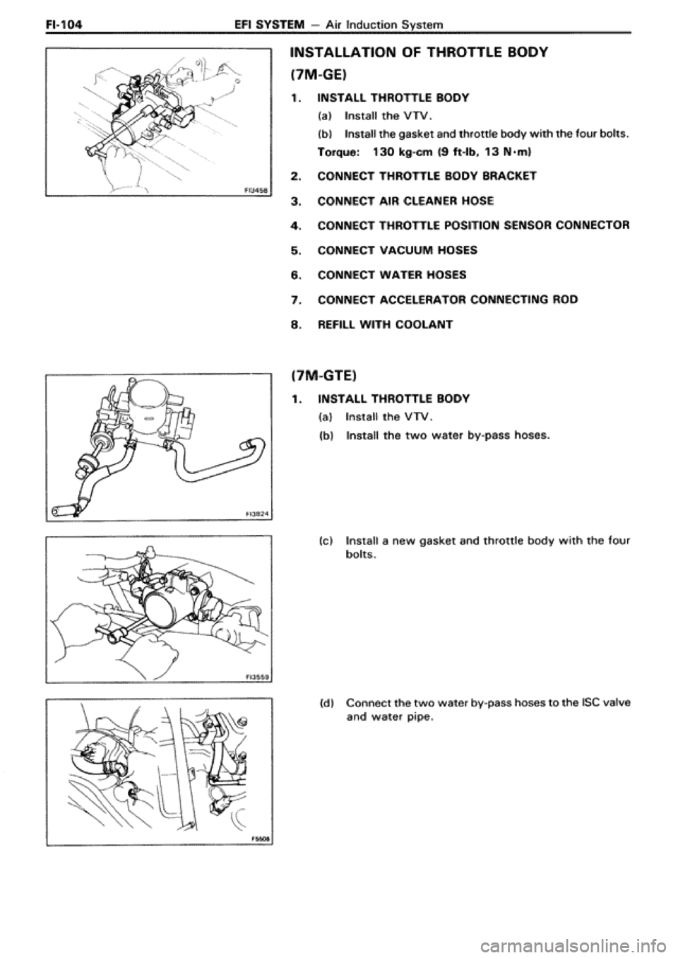 TOYOTA SUPRA 1990 3.G Workshop Manual 