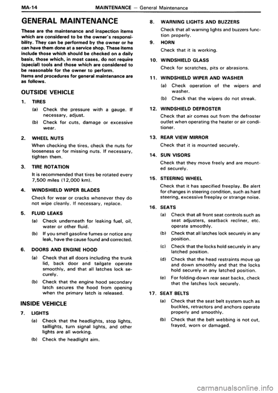 TOYOTA SUPRA 1990 3.G Workshop Manual 