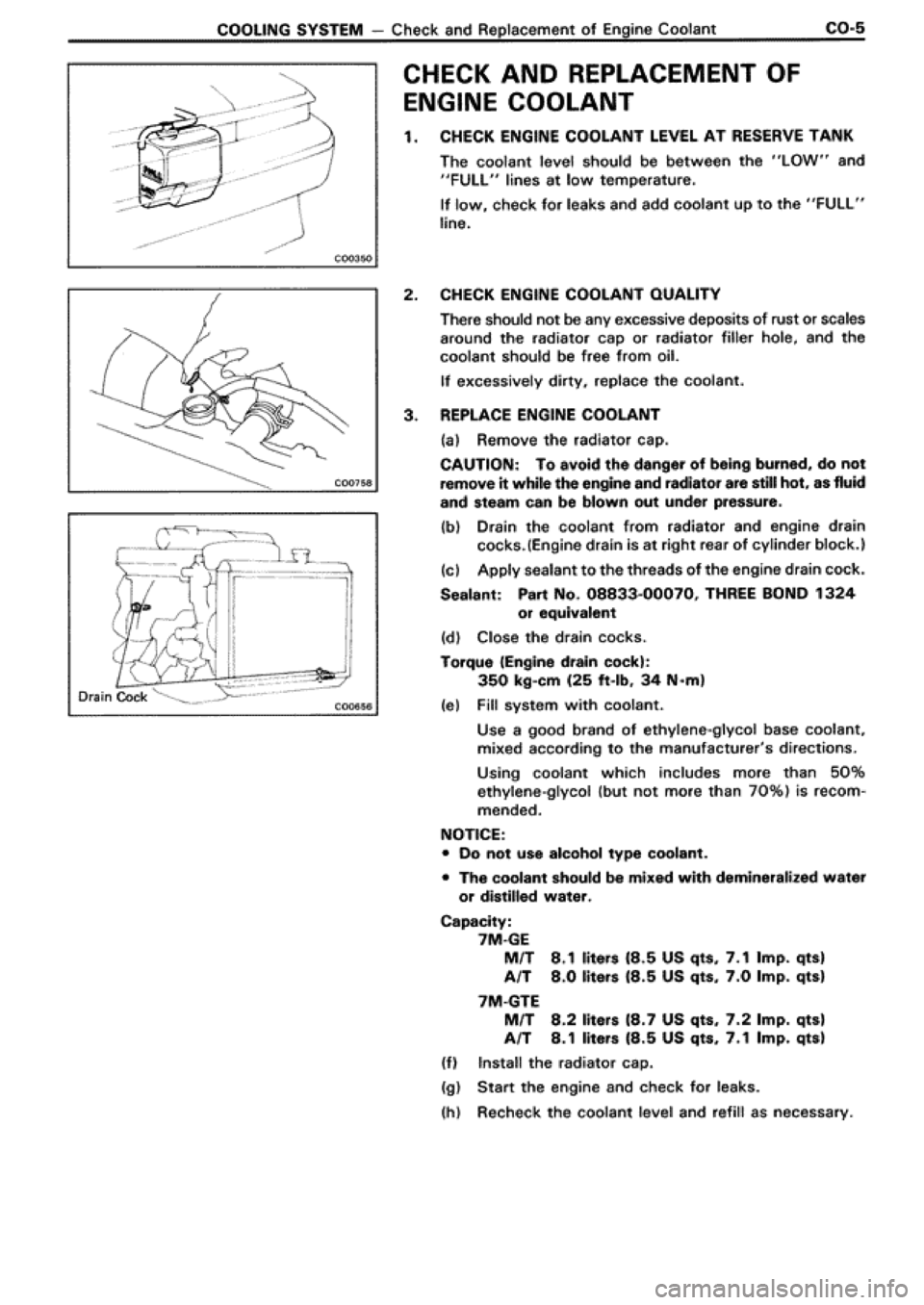 TOYOTA SUPRA 1990 3.G Workshop Manual 