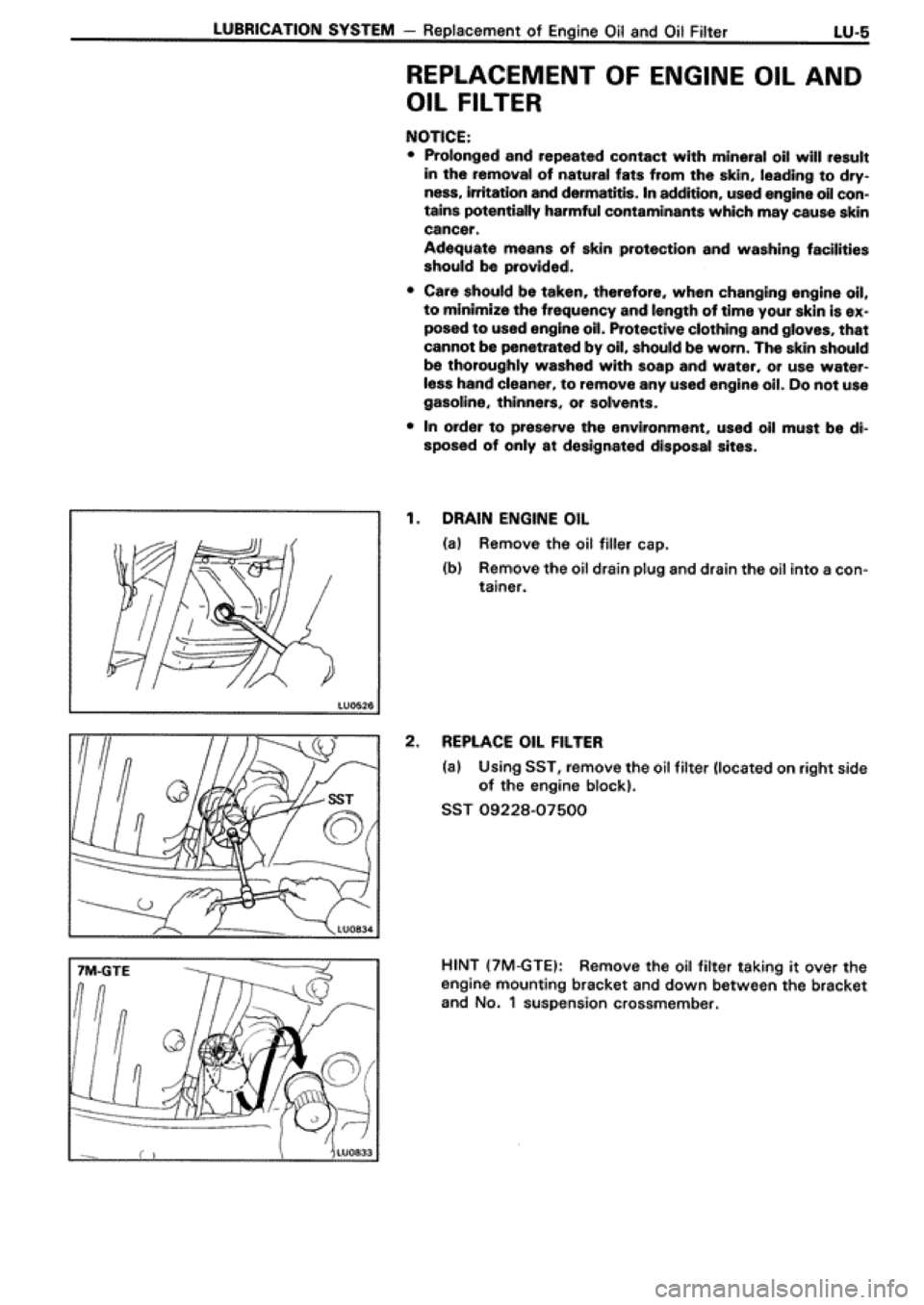 TOYOTA SUPRA 1990 3.G Workshop Manual 