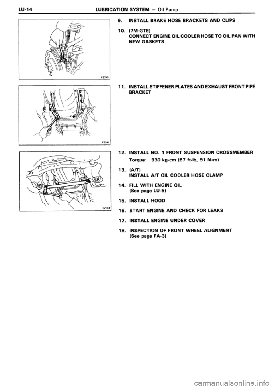 TOYOTA SUPRA 1990 3.G Workshop Manual 